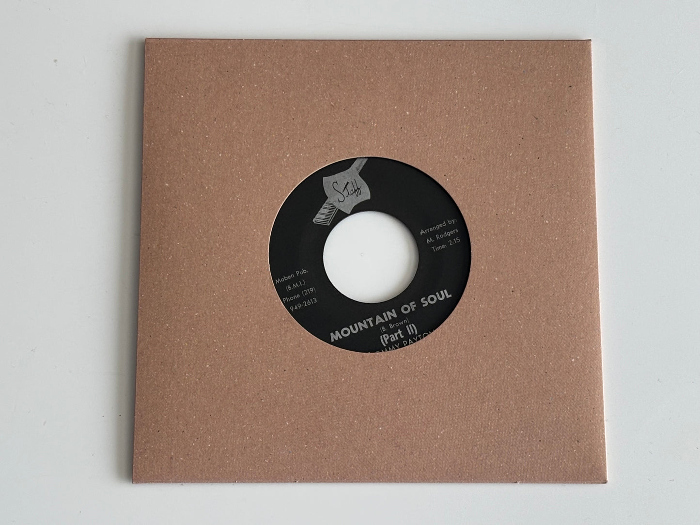 Tommy Payton Mountain Of Soul Part I II 7inch Staff 211 US Original Deep Soul