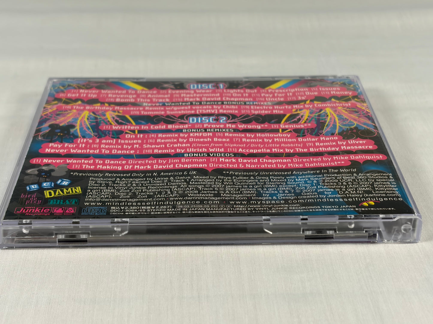 Mindless Self Indulgence IF Japan Deluxe Edition 2CD 2009 Vinyl Junkie Recordings w/ OBI