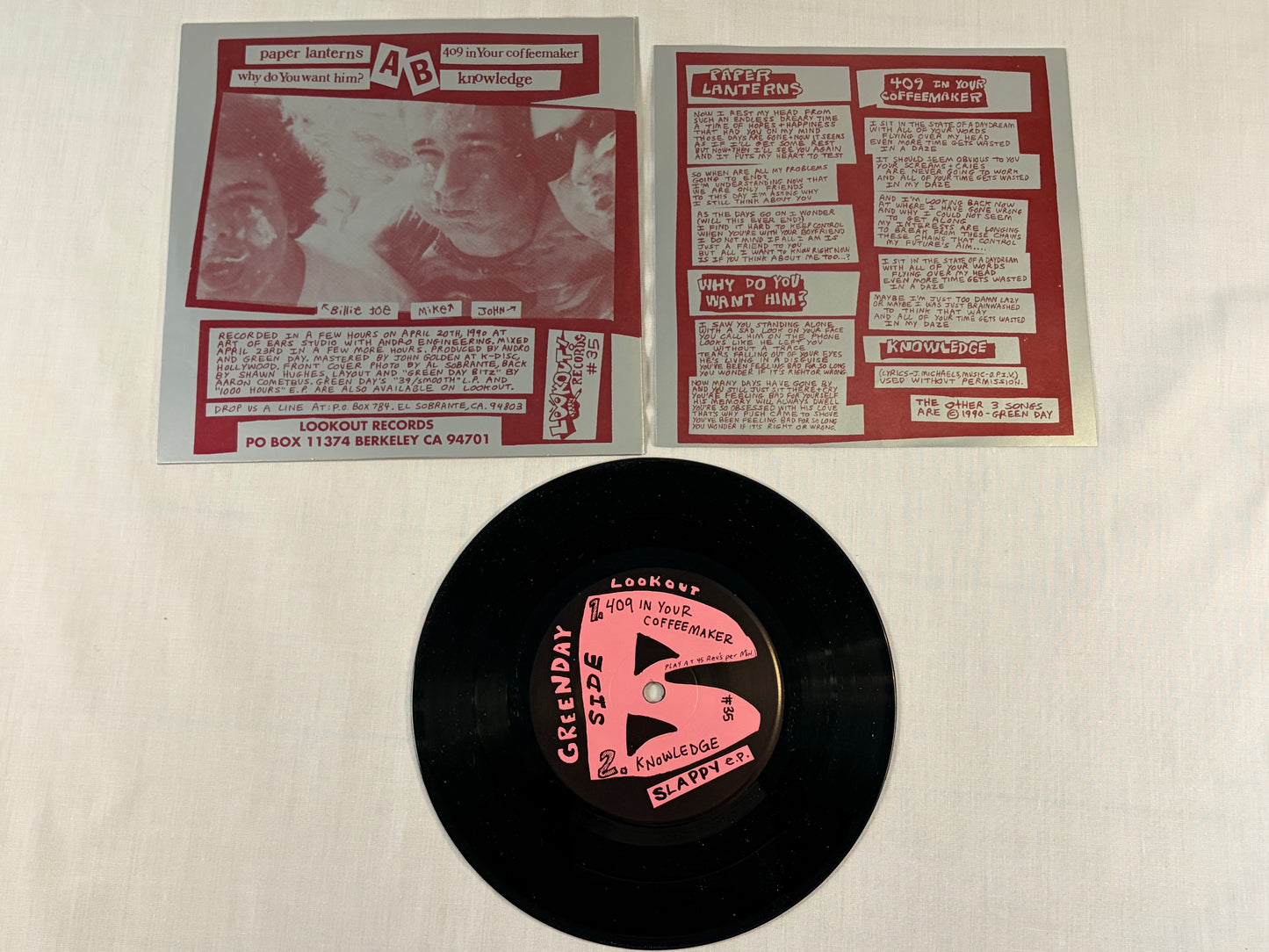 Green Day 4 Vinyl Set Lookout Records 39 Smooth Kerplunk Slappy 1000 Hours OG Rare Pack