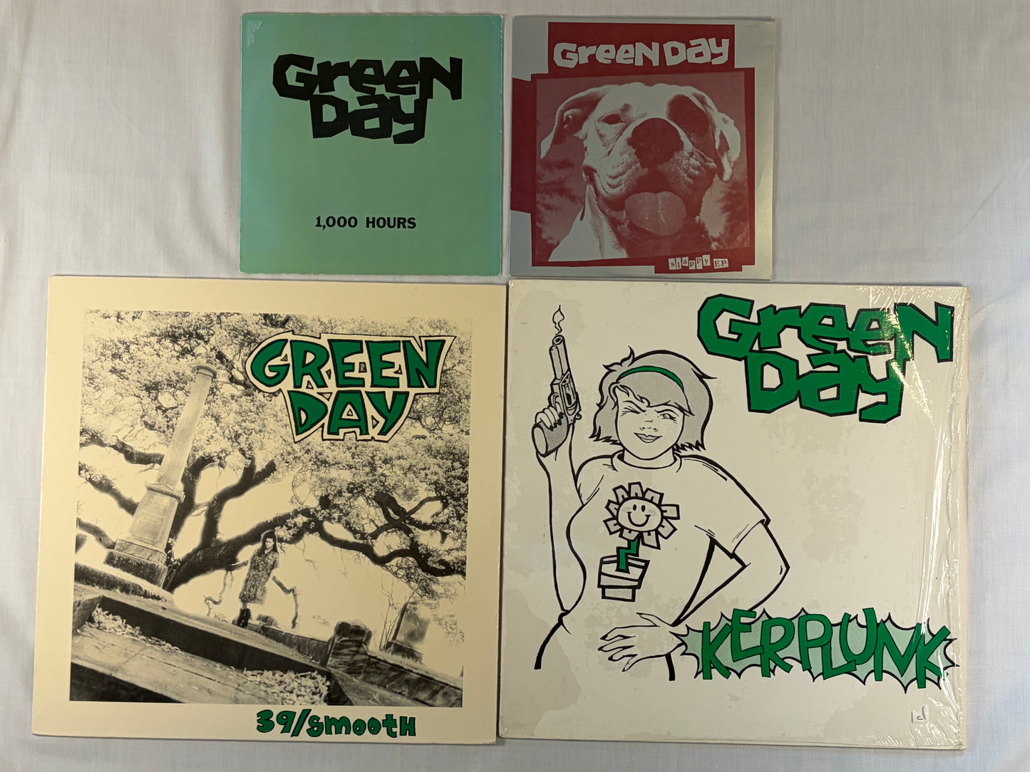Green Day 4 Vinyl Set Lookout Records 39 Smooth Kerplunk Slappy 1000 Hours OG Rare Pack