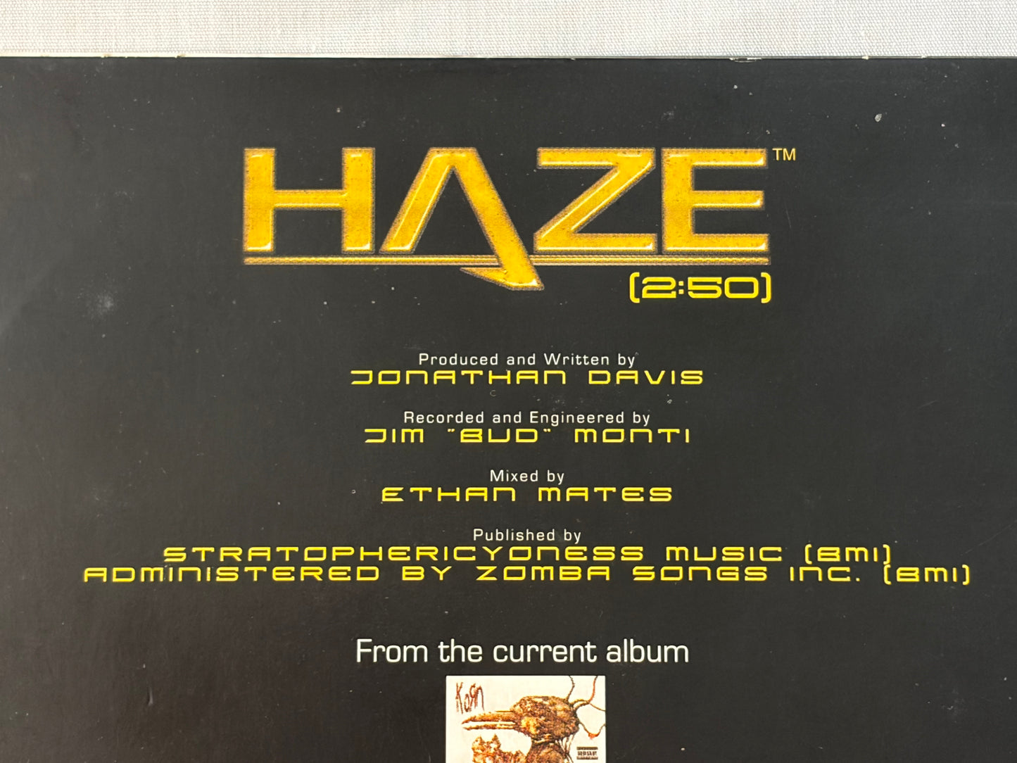 Korn Haze 2008 Promo CD Single Virgin EMI Video Game Song Official Promotional Release