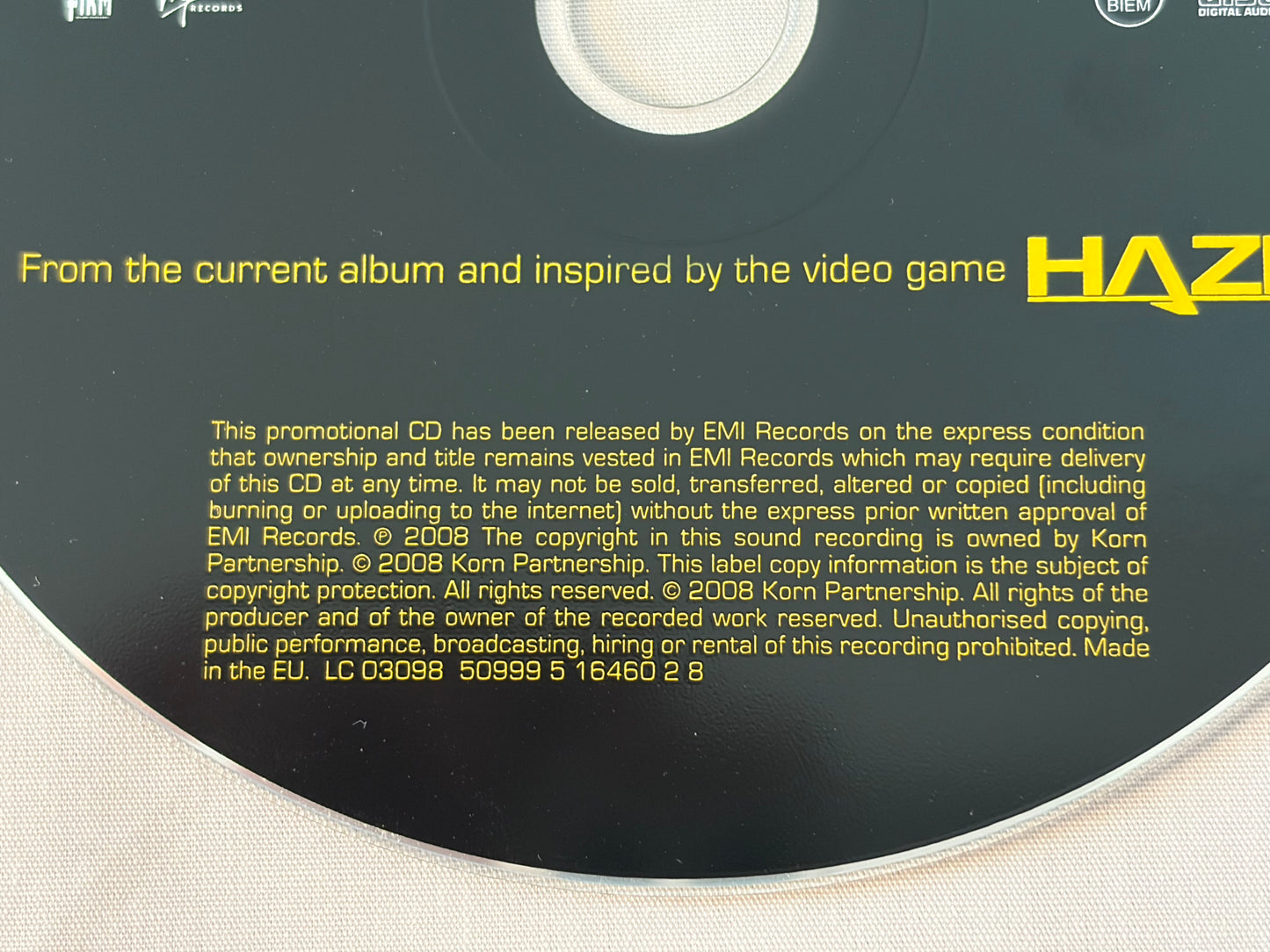 Korn Haze 2008 Promo CD Single Virgin EMI Video Game Song Official Promotional Release