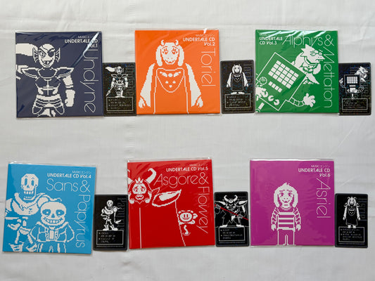 UNDERTALE Music Engine CD Vol.1-6 Complete Set Official Soundtrack with 6 Bonus Hologram Cards