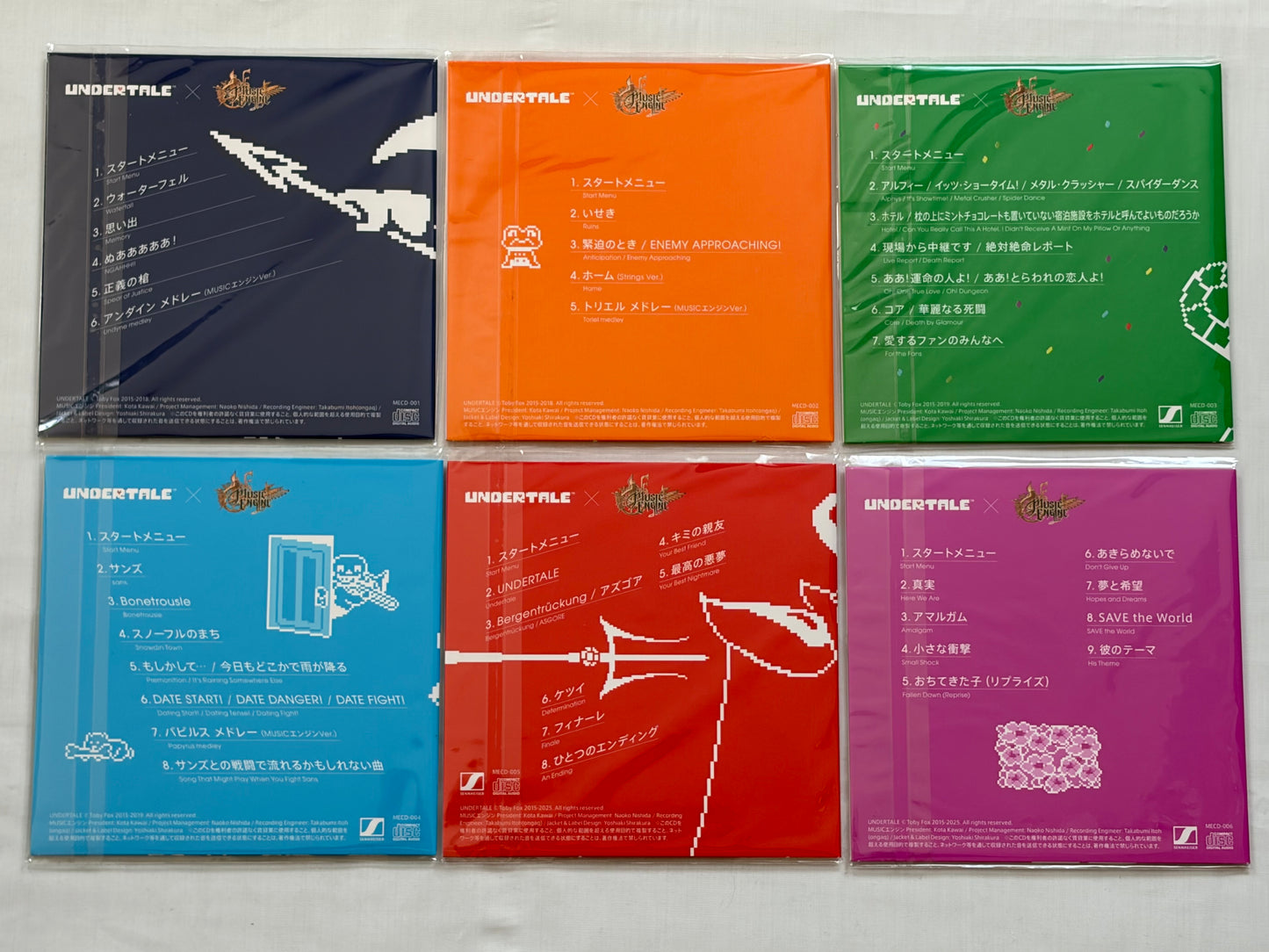 UNDERTALE Music Engine CD Vol.1-6 Complete Set Official Soundtrack with 6 Bonus Hologram Cards