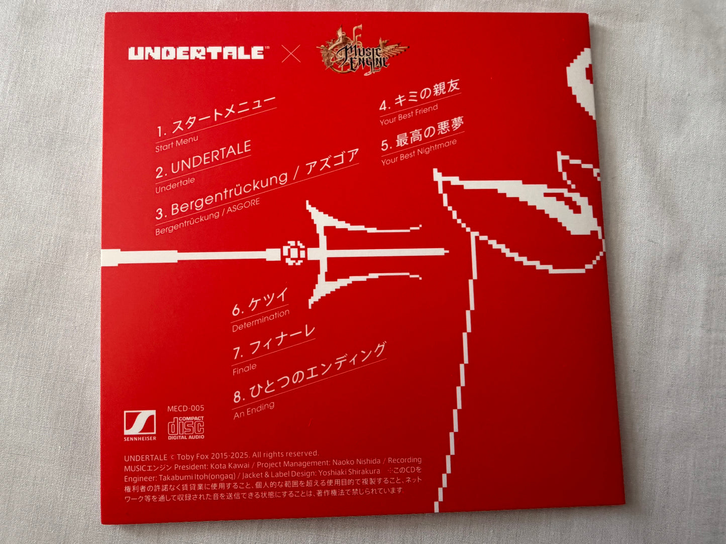 UNDERTALE Music Engine CD Vol.1-5 Complete Set Official Video Game Soundtrack