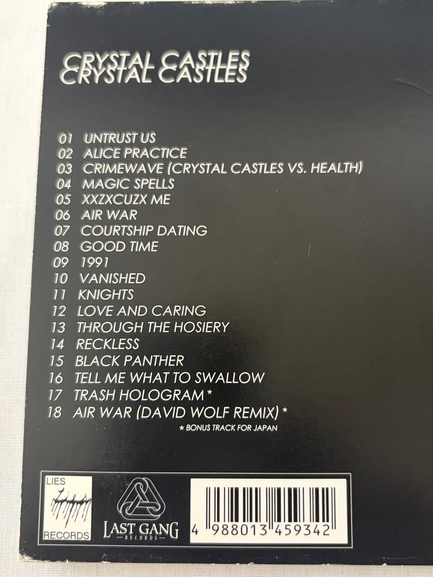 Crystal Castles – Self Titled (Japan Edition, 2008 CD, PCCY-01868, Bonus Tracks, w/ Obi)