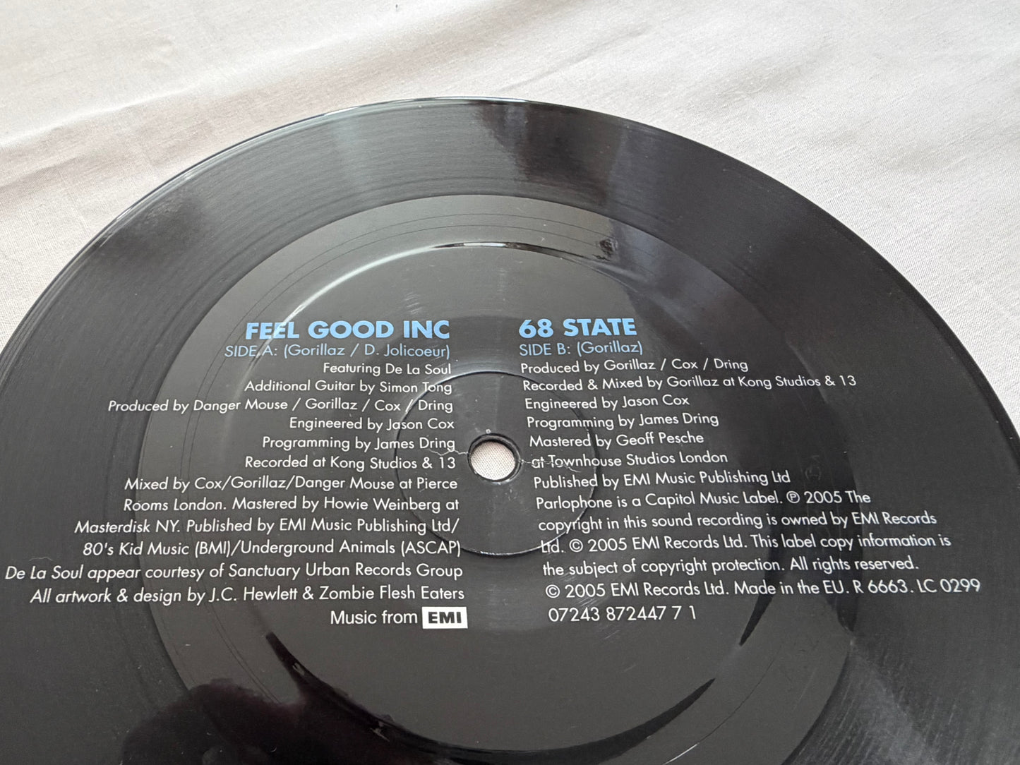 Gorillaz Feel Good Inc 7 Inch Picture Disc Vinyl 2005 Parlophone R6663 Single