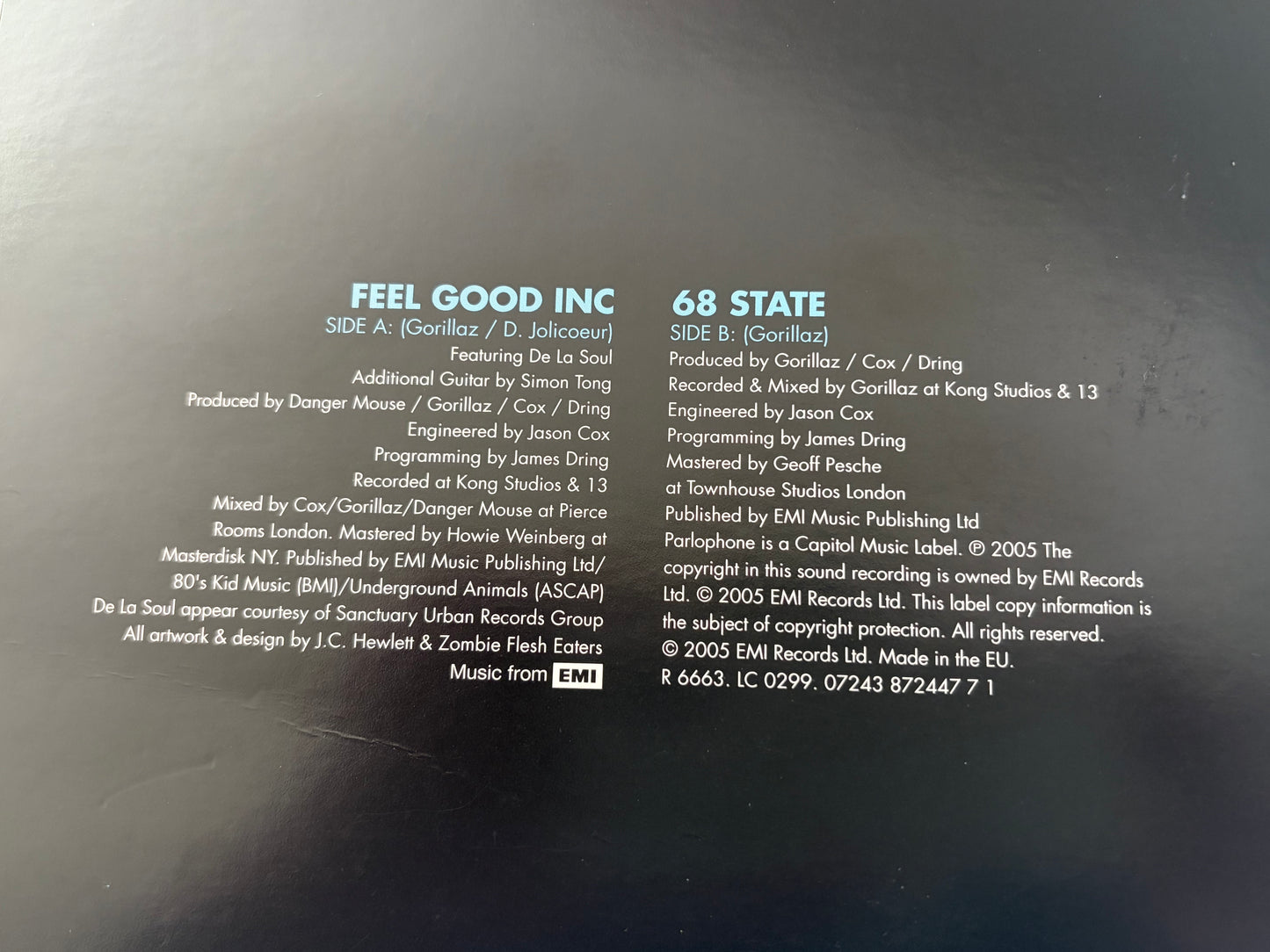 Gorillaz Feel Good Inc 7 Inch Picture Disc Vinyl 2005 Parlophone R6663 Single