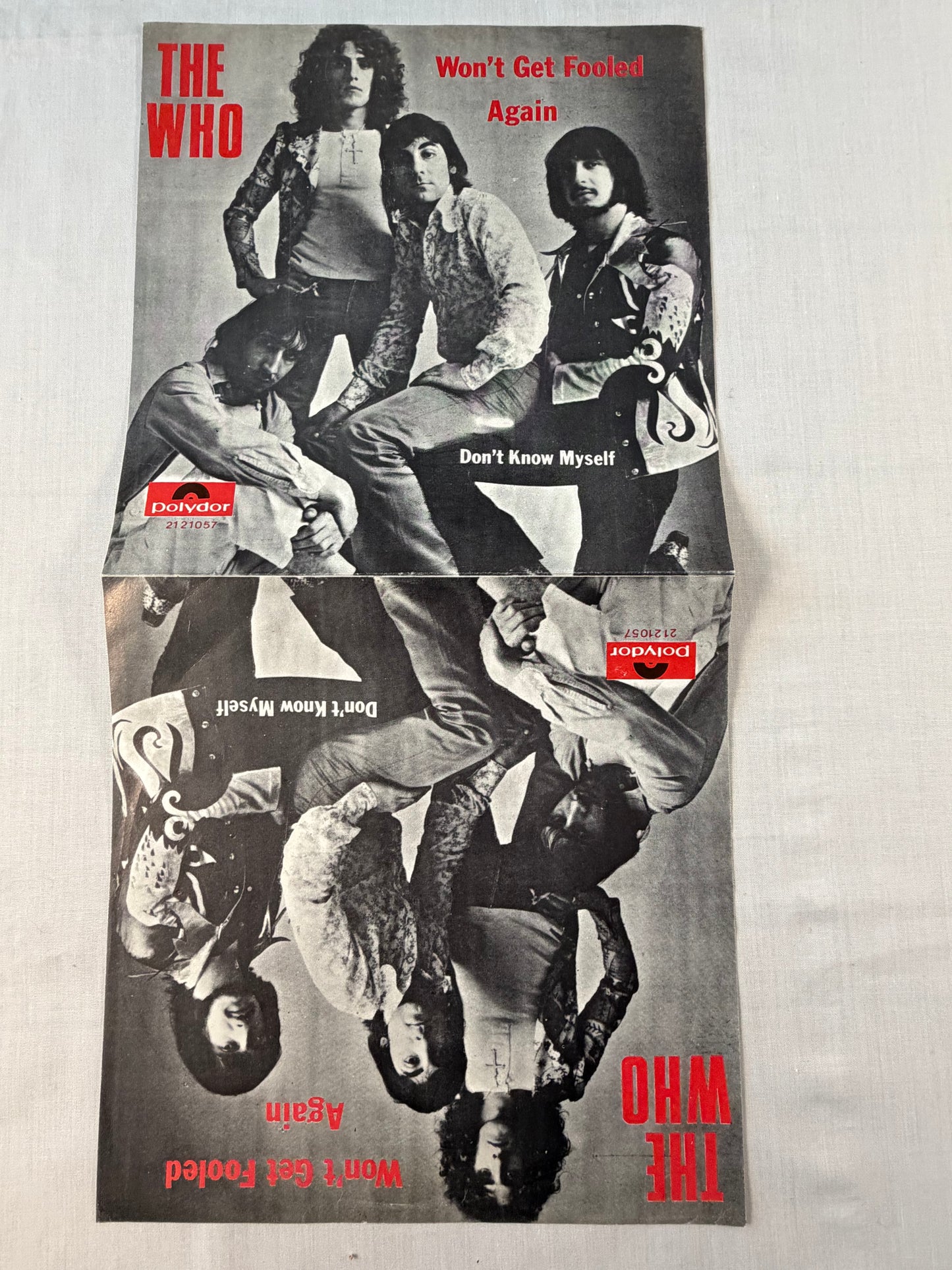 The Who Wont Get Fooled Again Dont Know Myself 7" Vinyl Belgium 1971 Polydor Original Picture Sleeve