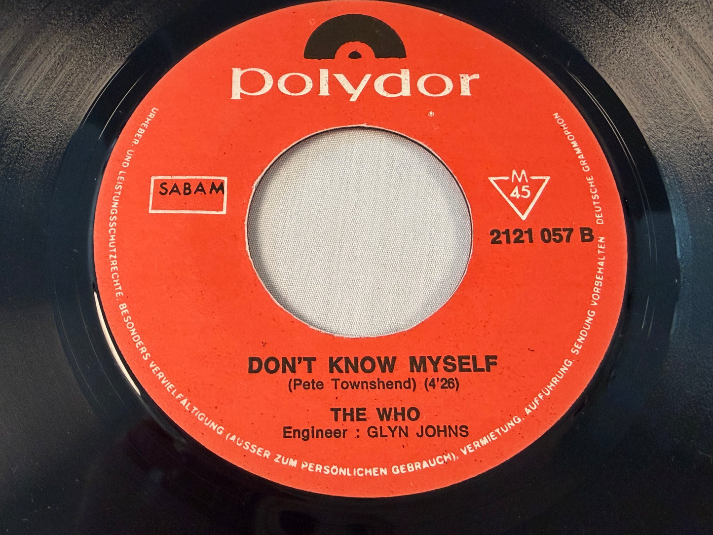The Who Wont Get Fooled Again Dont Know Myself 7" Vinyl Belgium 1971 Polydor Original Picture Sleeve
