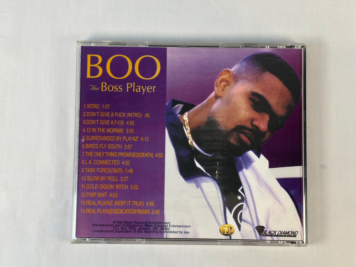 Boo The Boss Player Boss Player 1996 US Original CD BDE 1001 G-Rap Mississippi Black Diamond