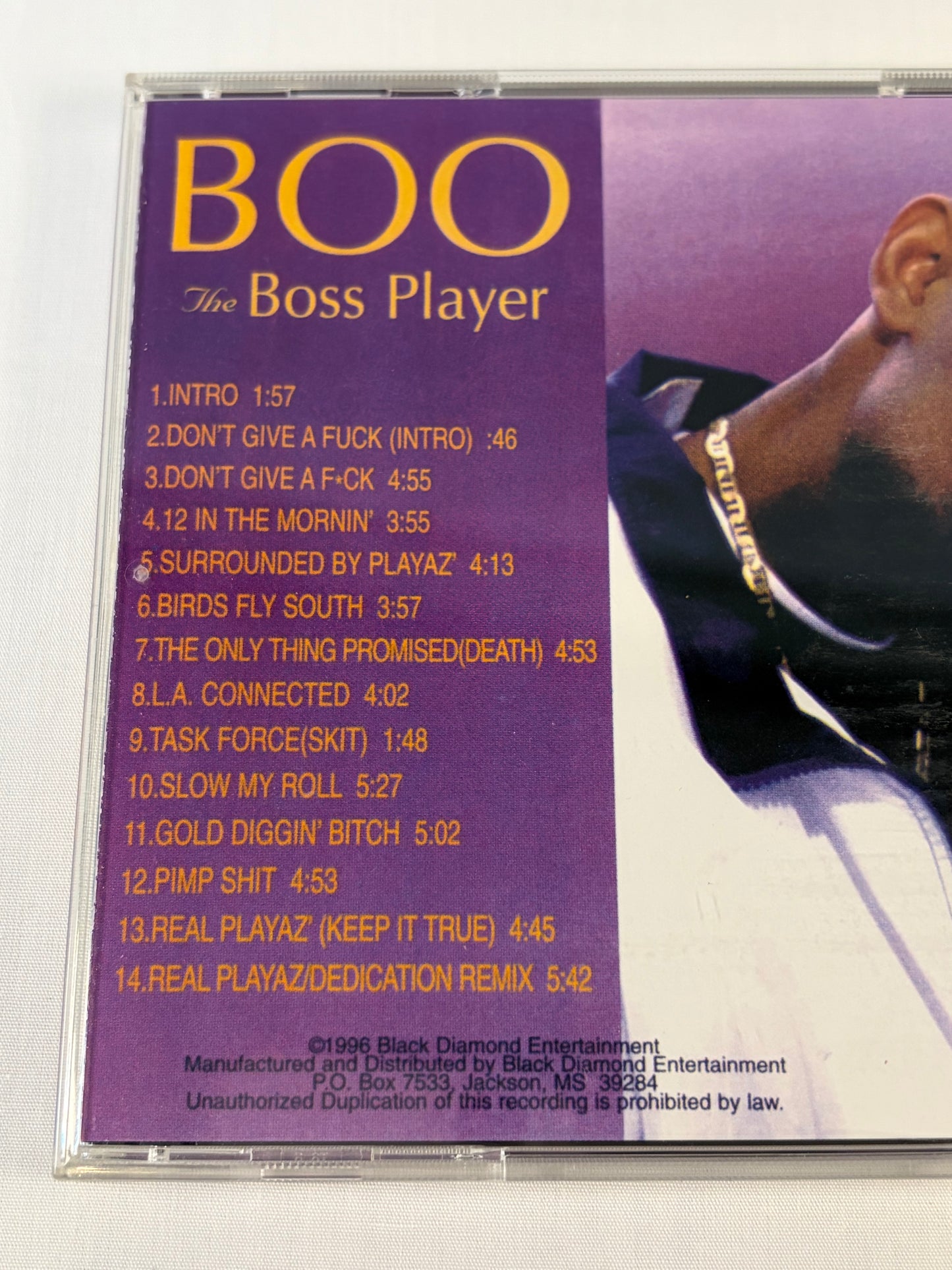 Boo The Boss Player Boss Player 1996 US Original CD BDE 1001 G-Rap Mississippi Black Diamond