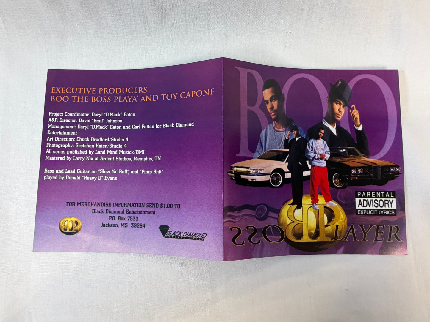 Boo The Boss Player Boss Player 1996 US Original CD BDE 1001 G-Rap Mississippi Black Diamond