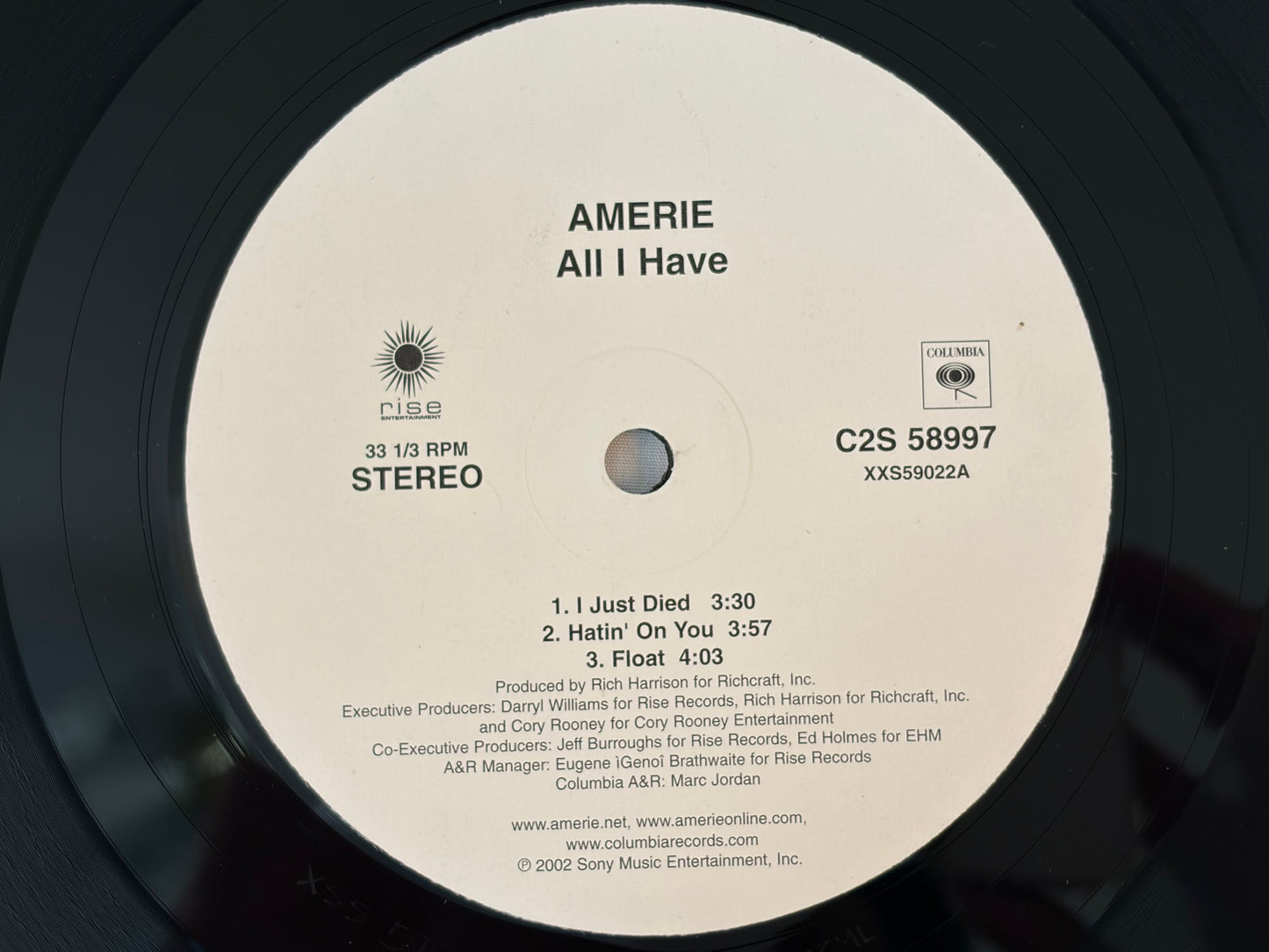 Amerie All I Have US Promo 2LP Vinyl Columbia C2S 58997 Rare RNB 2002