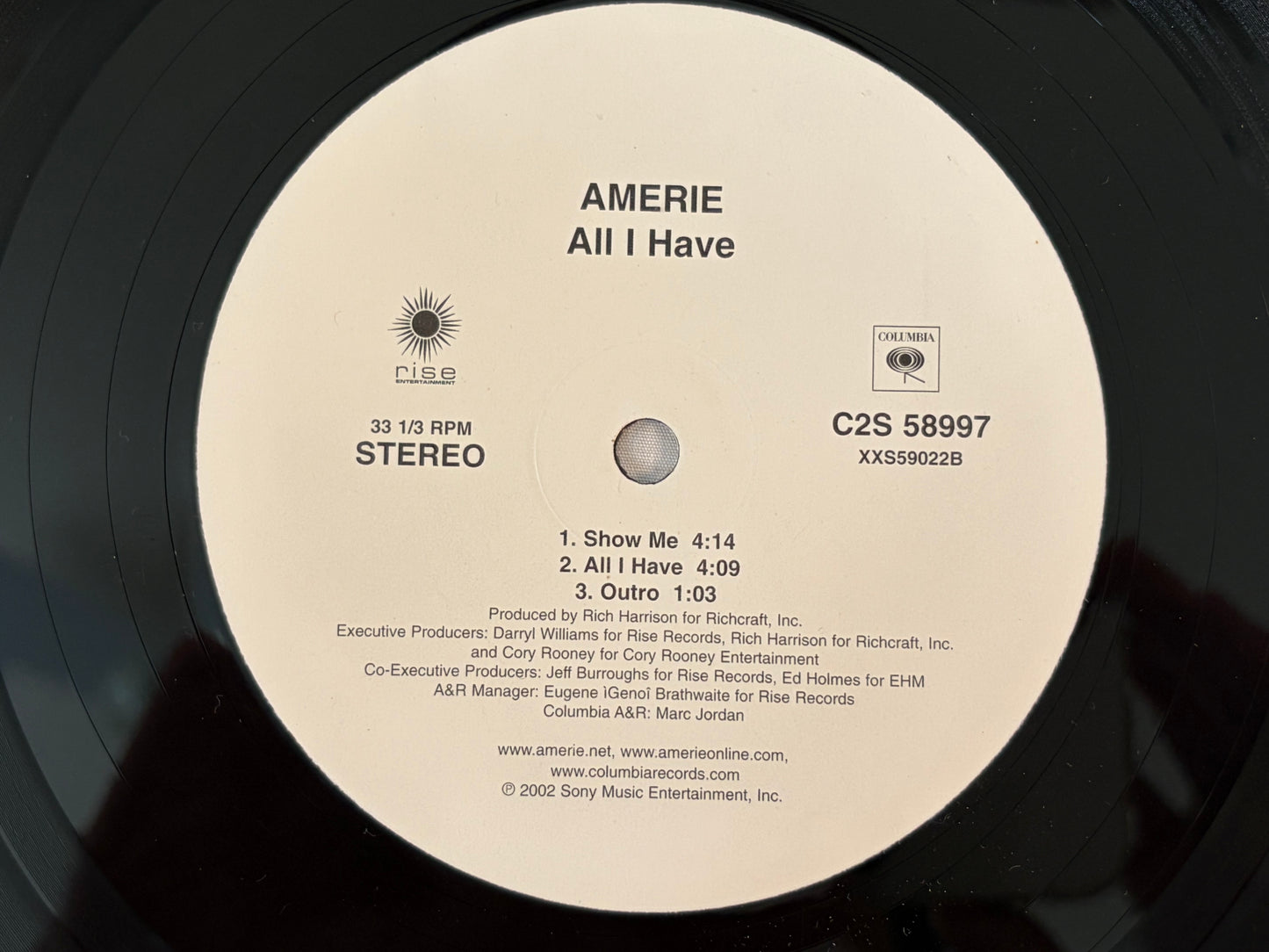 Amerie All I Have US Promo 2LP Vinyl Columbia C2S 58997 Rare RNB 2002