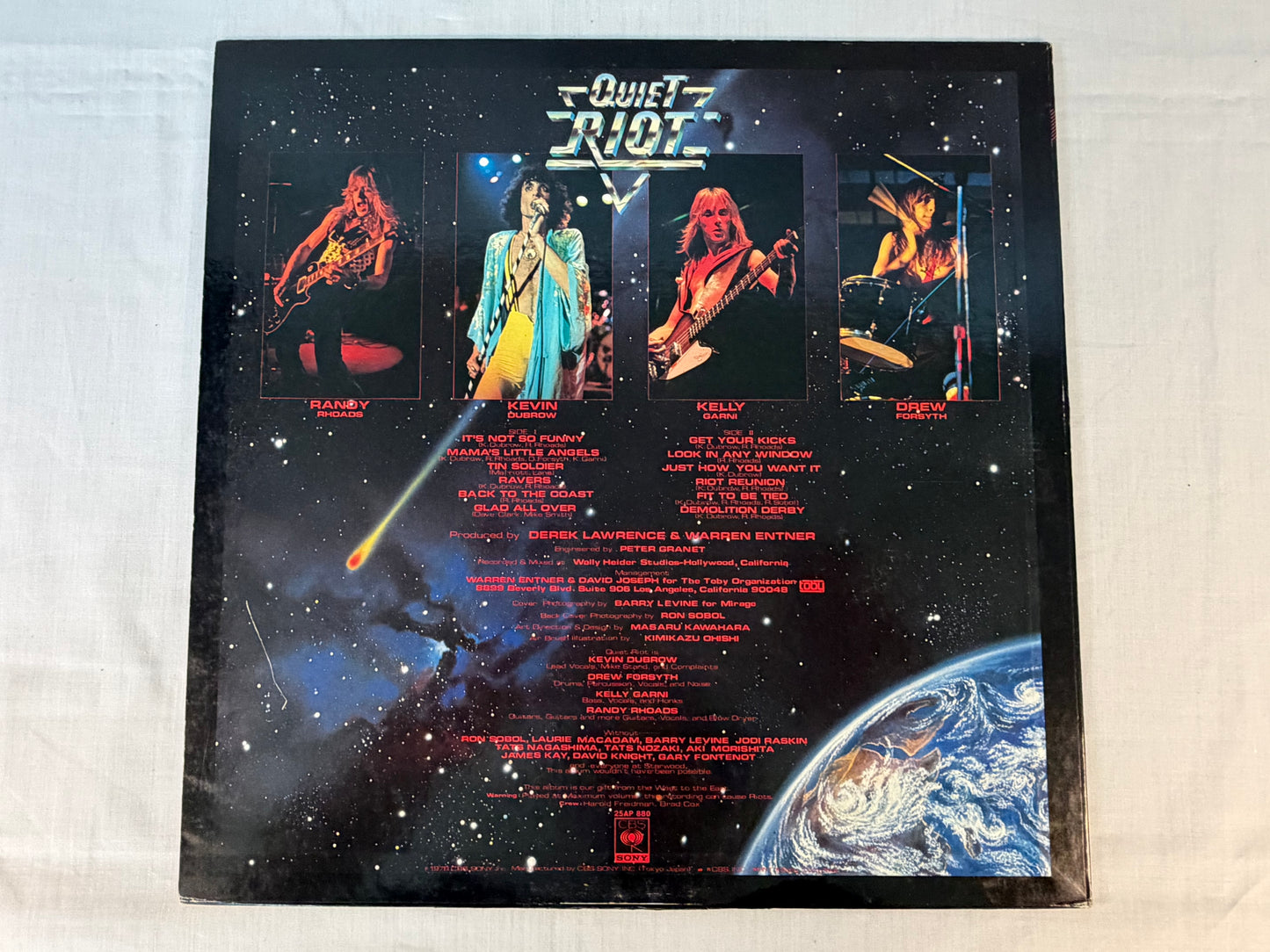 Quiet Riot Japan LP Vinyl 1978 CBS Sony 25AP-880 Randy Rhoads Original Pressing w/ Insert