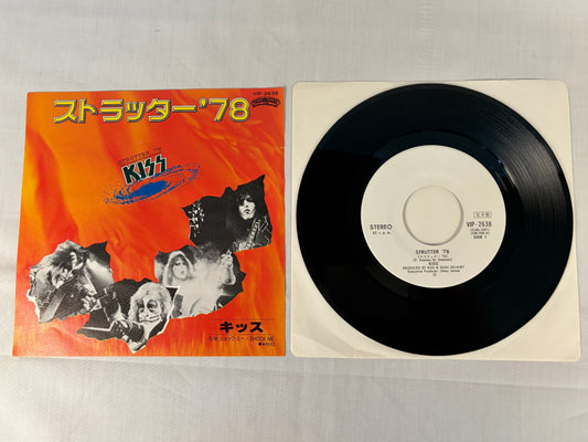 KISS Strutter'78 Shock Me Japan Promo 7inch Vinyl VIP-2638 Casablanca 1978 White Label Original