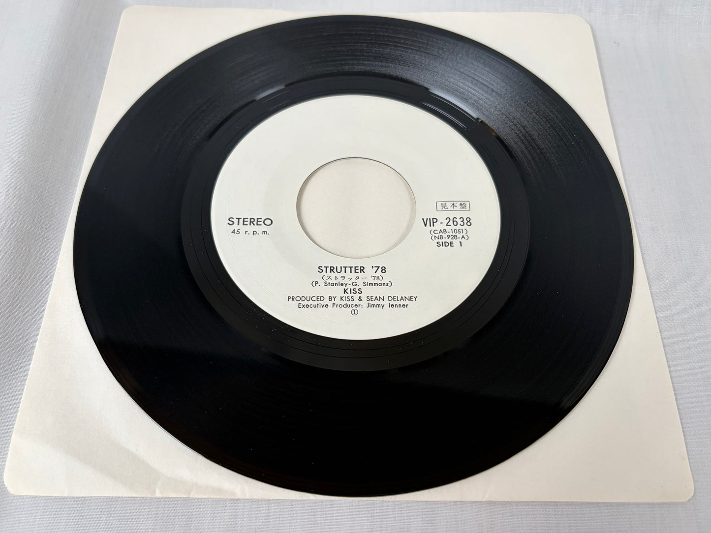 KISS Strutter'78 Shock Me Japan Promo 7inch Vinyl VIP-2638 Casablanca 1978 White Label Original