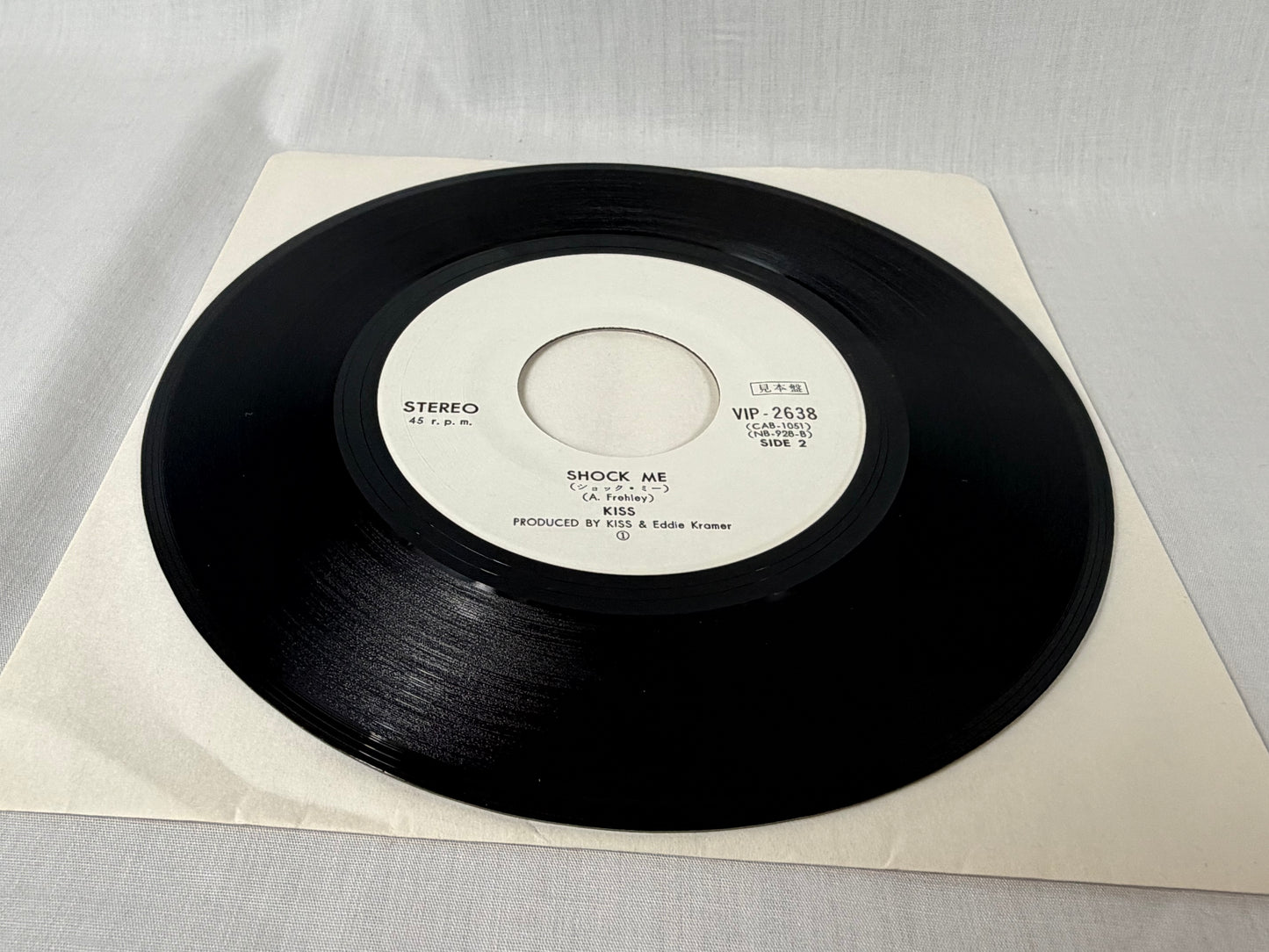 KISS Strutter'78 Shock Me Japan Promo 7inch Vinyl VIP-2638 Casablanca 1978 White Label Original