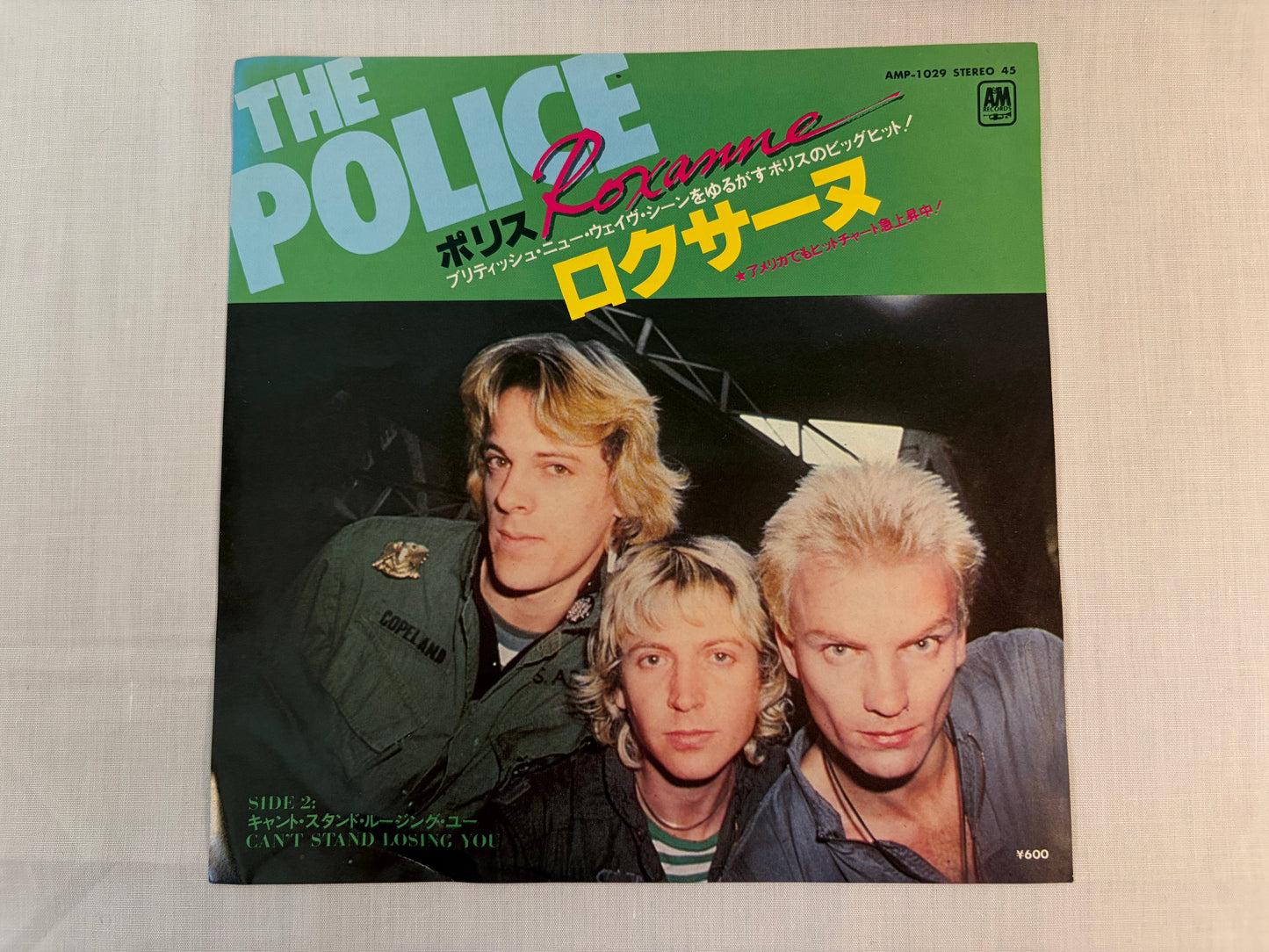 The Police Roxanne Cant Stand Losing You AMP1029 Japan Promo 7" Single Vinyl Original Pressing