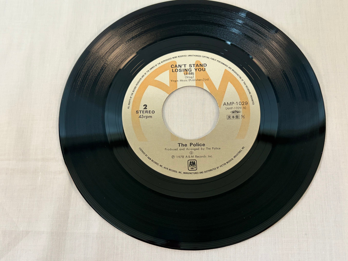 The Police Roxanne Cant Stand Losing You AMP1029 Japan Promo 7" Single Vinyl Original Pressing