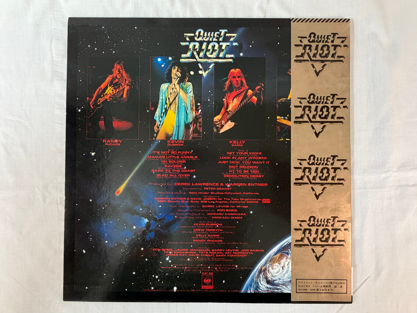 Quiet Riot LP Vinyl Japan 1978 CBS Sony 25AP880 w/ OBI