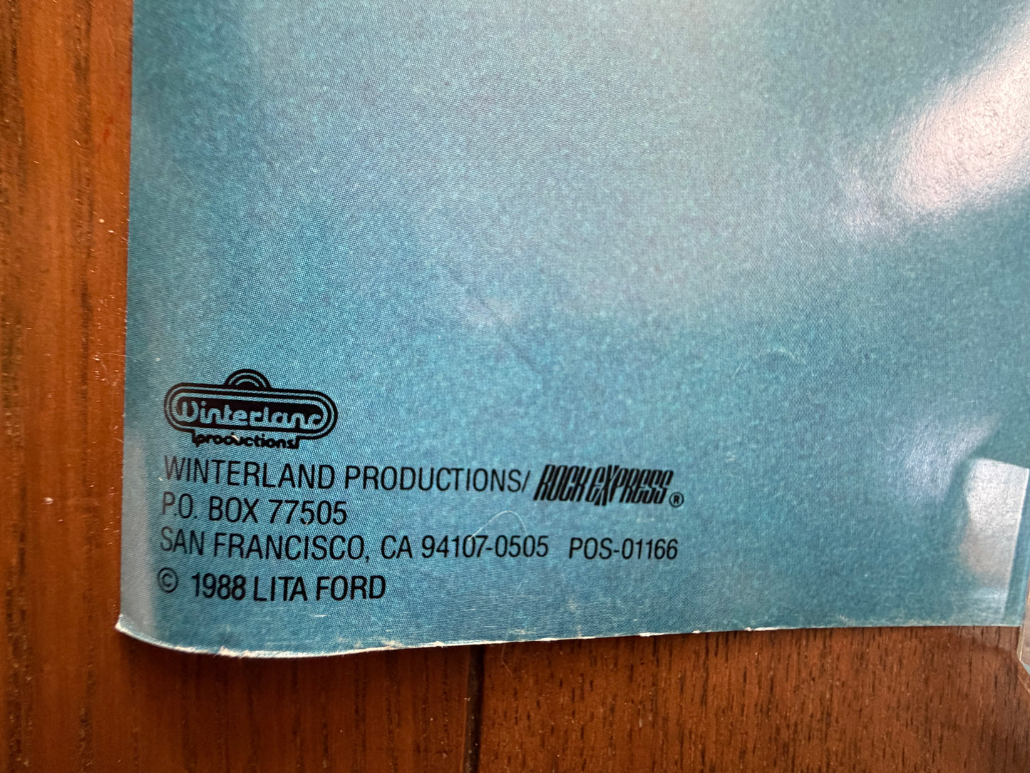 Lita Ford 1988 Original Vintage Poster Winterland Rock Express POS-01166 Approx 24 x 36 inches