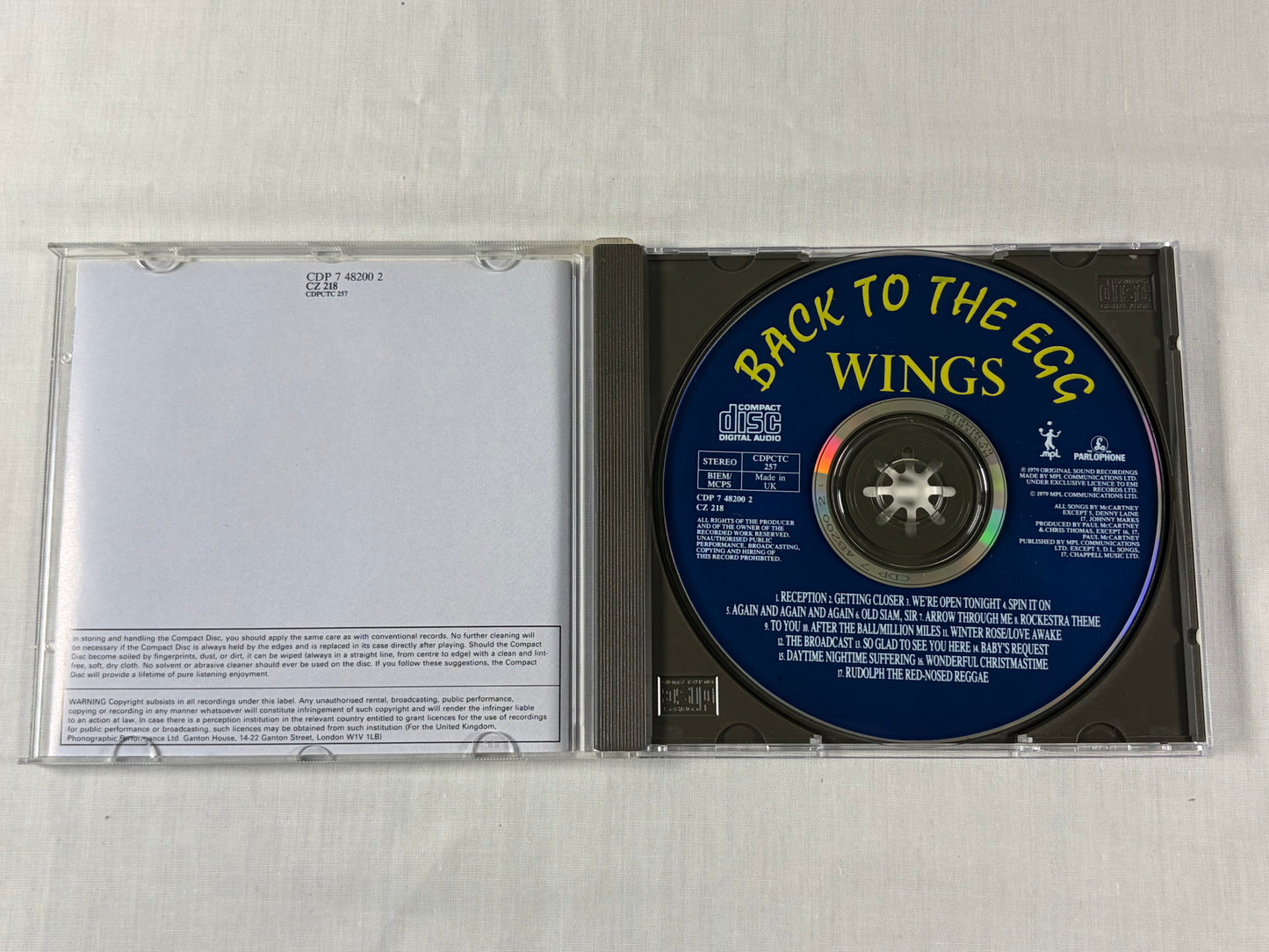Paul McCartney & Wings Back To The Egg Promo CD Box Set Nimbus XL T-Shirt UK Promotional