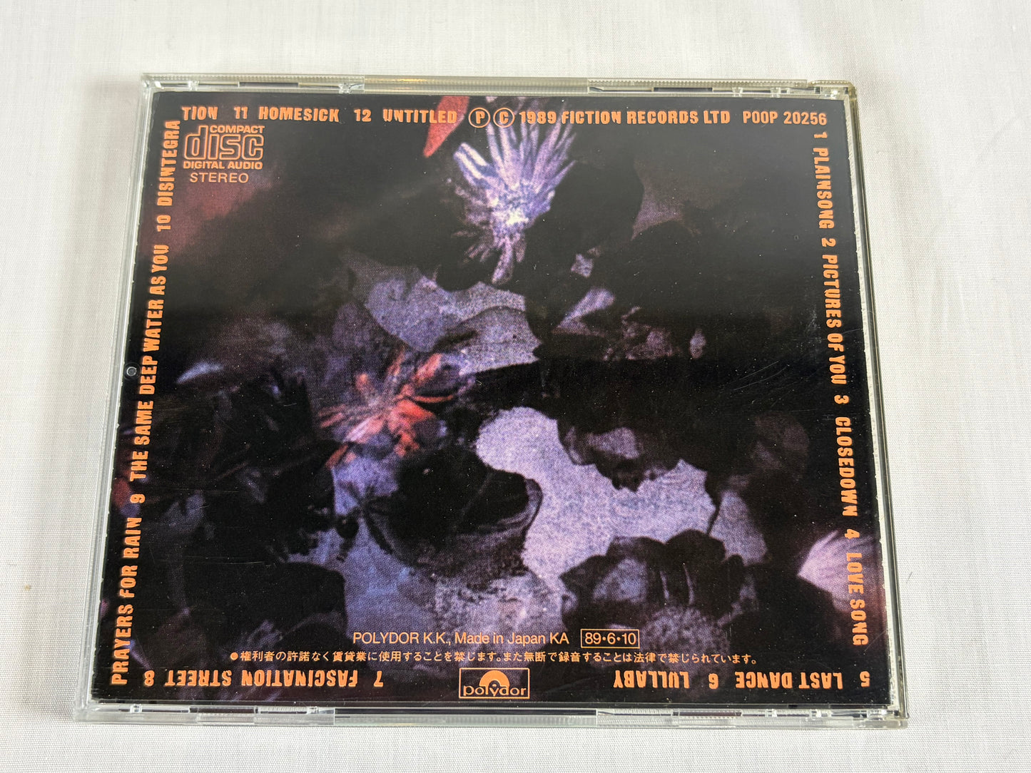 The Cure Disintegration CD 1989 Japan Original 1st Press Polydor POOP 20256 w/ OBI