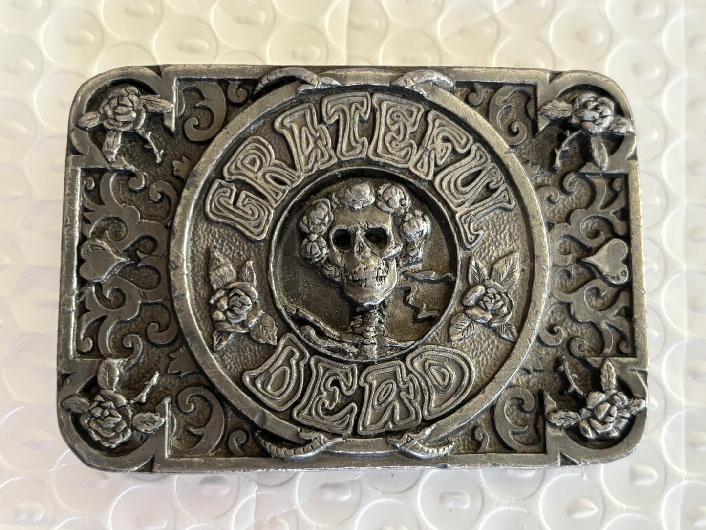 Grateful Dead Belt Buckle Skeleton & Roses Limited Edition GDM 1992 Vintage