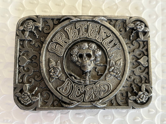 Grateful Dead Belt Buckle Skeleton & Roses Limited Edition GDM 1992 Vintage