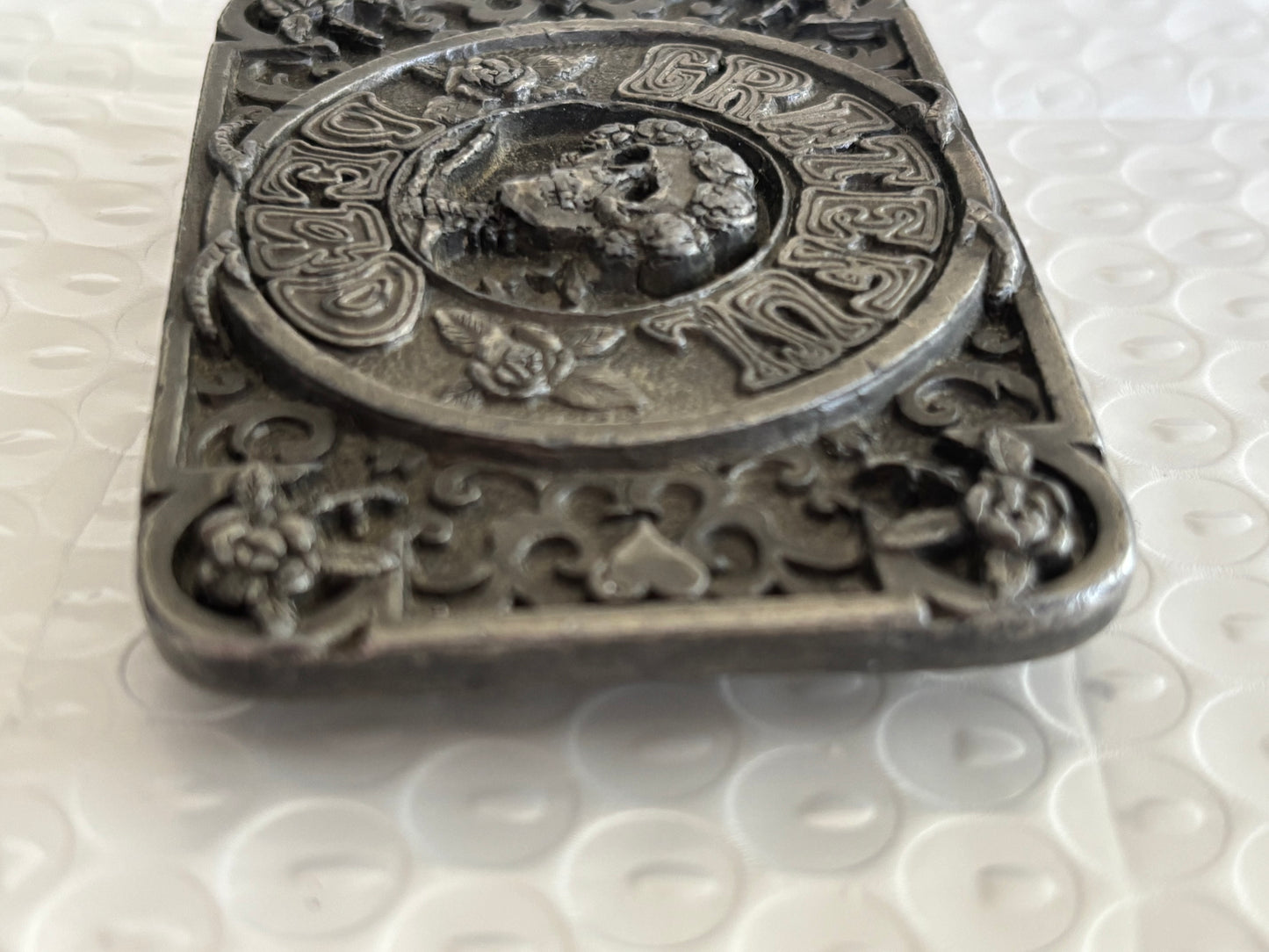Grateful Dead Belt Buckle Skeleton & Roses Limited Edition GDM 1992 Vintage