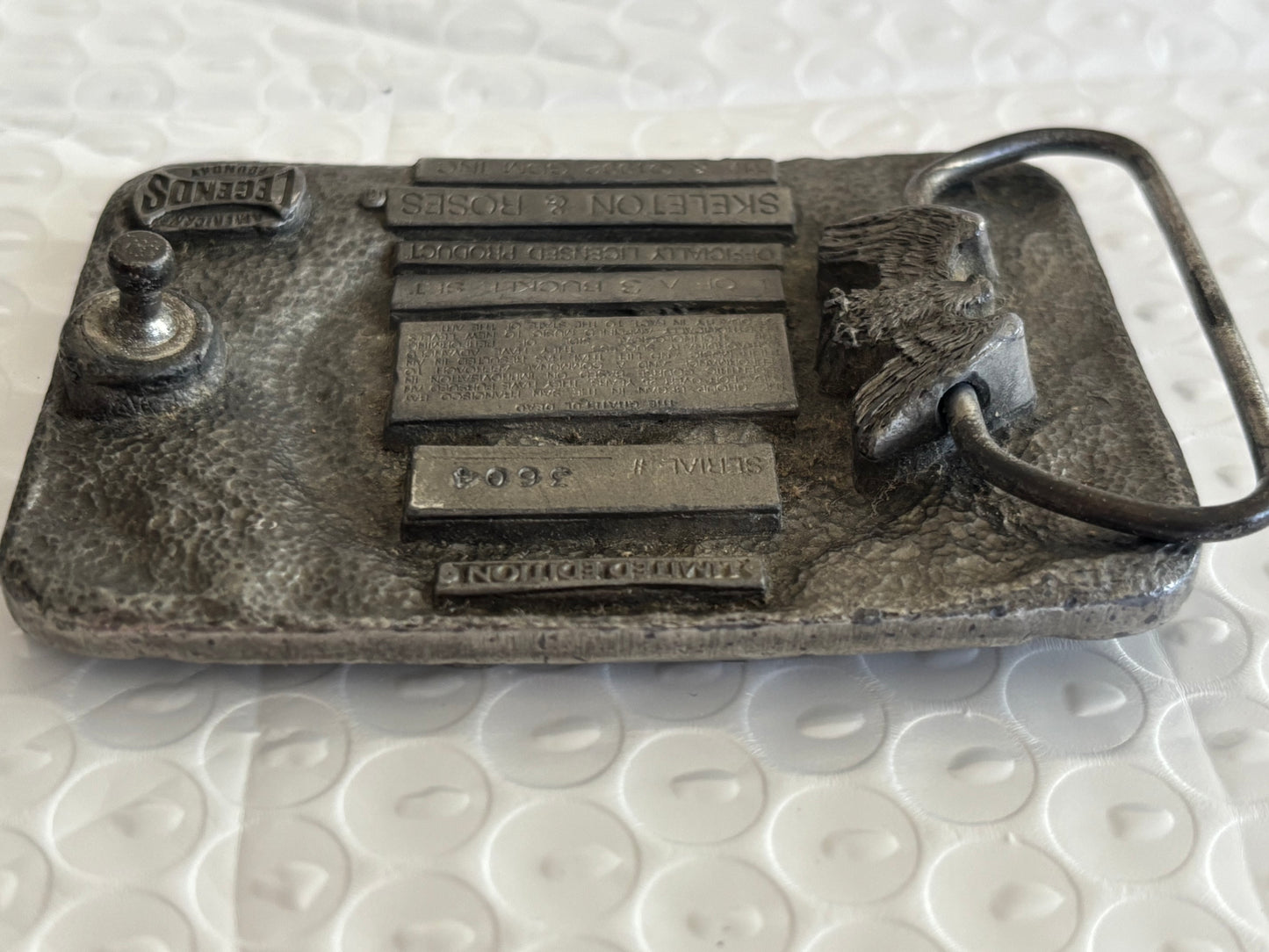 Grateful Dead Belt Buckle Skeleton & Roses Limited Edition GDM 1992 Vintage