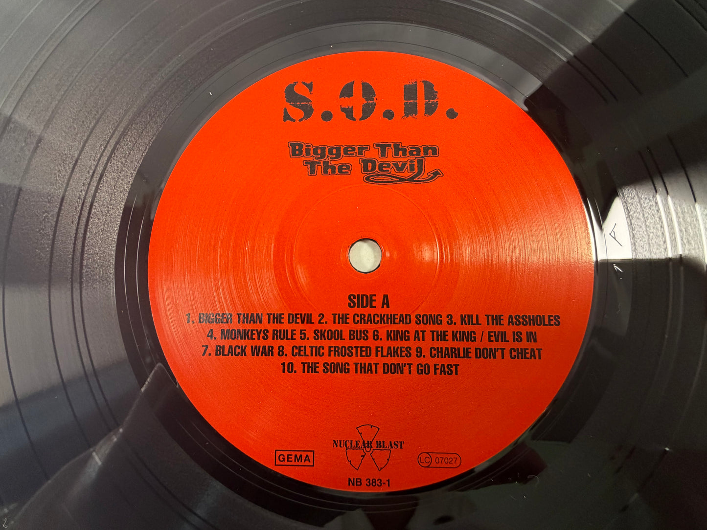 S.O.D. Stormtroopers Of Death Bigger Than The Devil 1999 Germany Original Vinyl LP Nuclear Blast