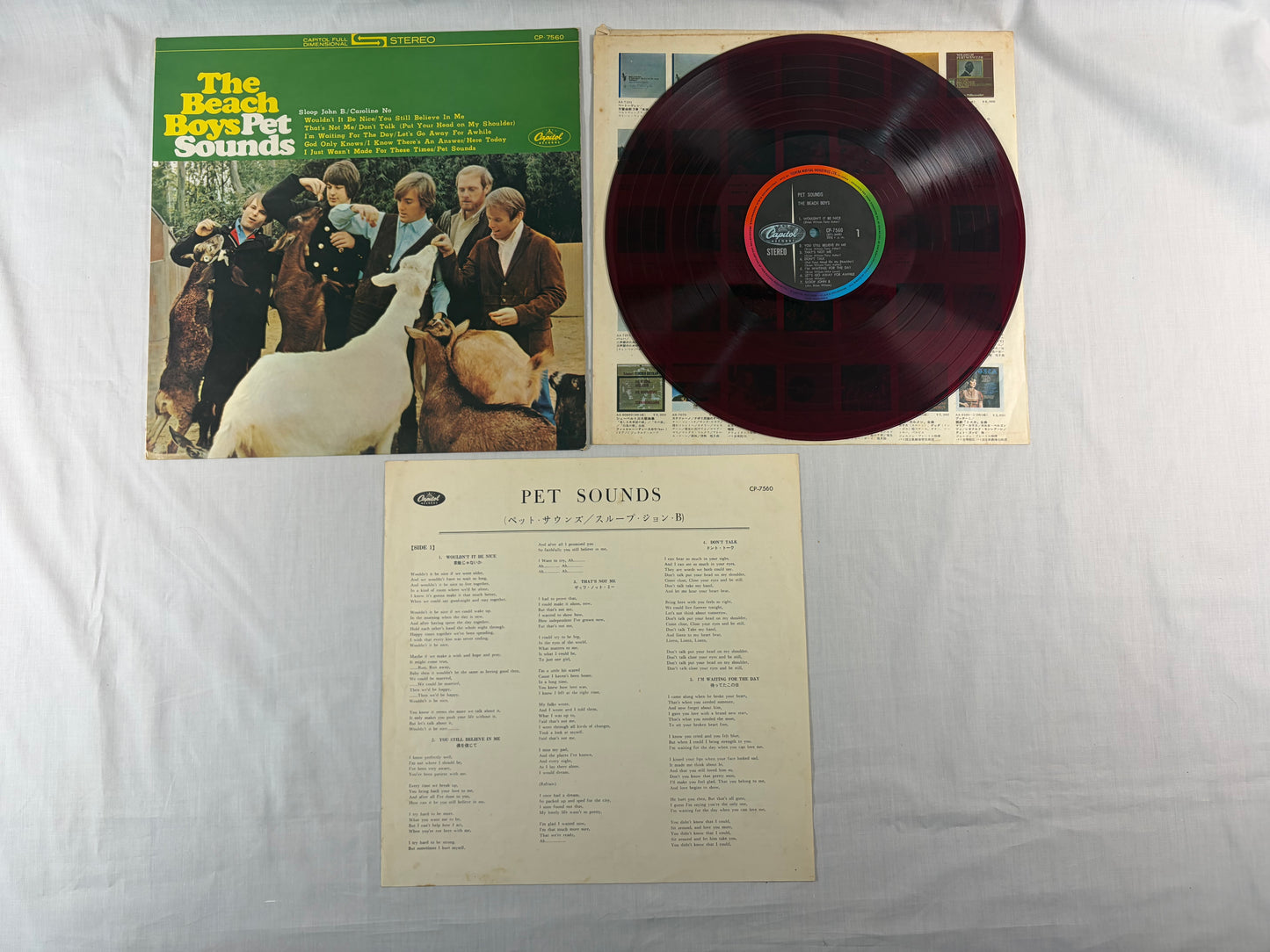 The Beach Boys Pet Sounds Japan Red Vinyl LP 1966 Capitol Records Toshiba Ever Clean 1st Press