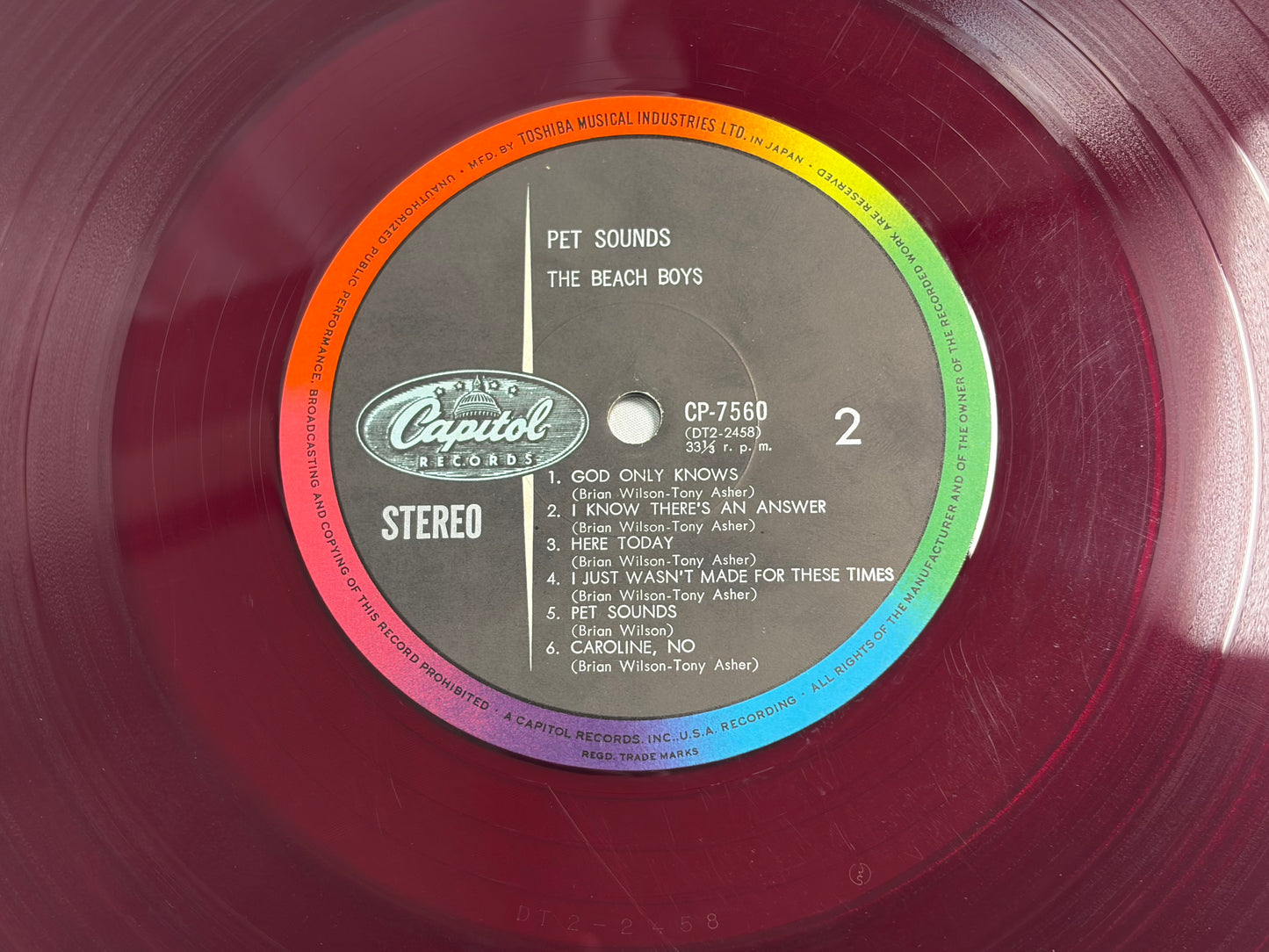 The Beach Boys Pet Sounds Japan Red Vinyl LP 1966 Capitol Records Toshiba Ever Clean 1st Press