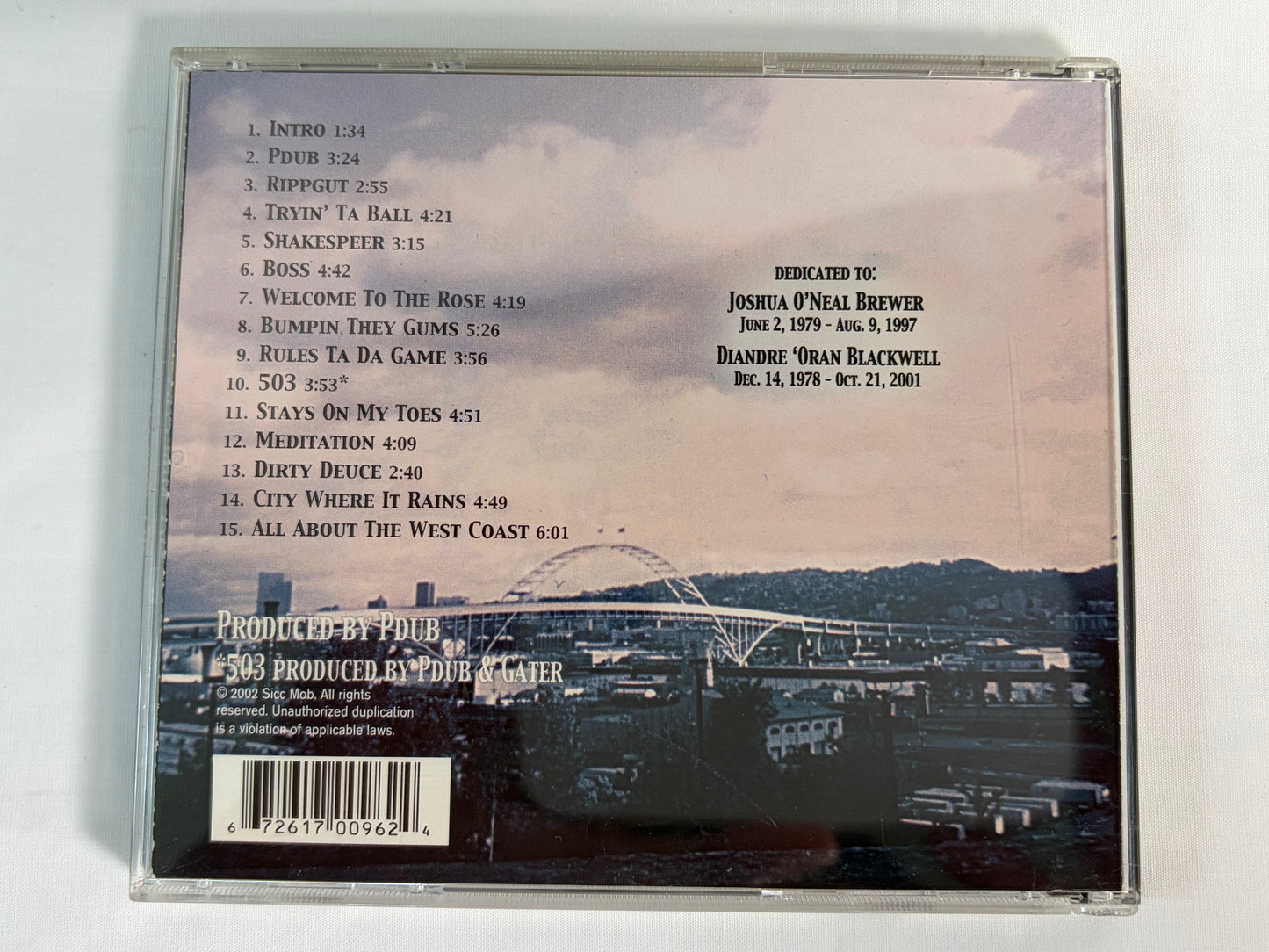 Sicc Mob Clicc Executed By PDUB CD 2002 Sicc Mob Underground G Rap Gangsta Rap Hip Hop