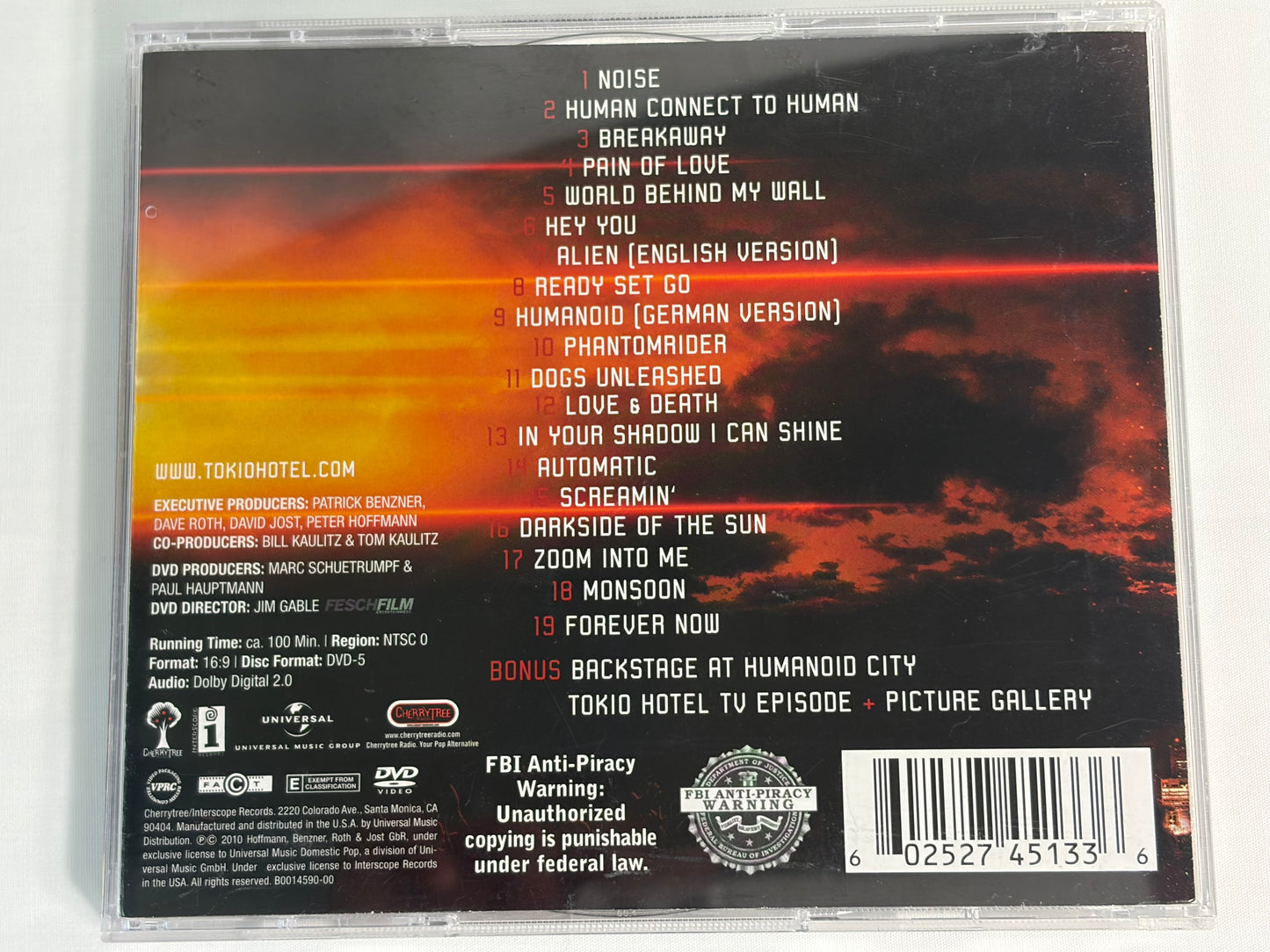Tokio Hotel Humanoid City Live CD DVD Set 2010 Interscope Universal Milan Performance