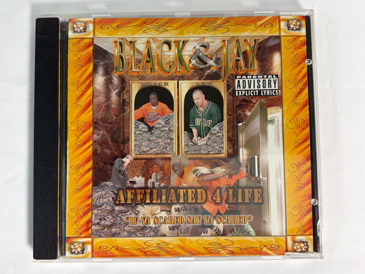 Black & Jay Affiliated 4 Life If Ya Scared Say Ya Scared CD 1998 Sharp Records OG Press Gangsta Rap