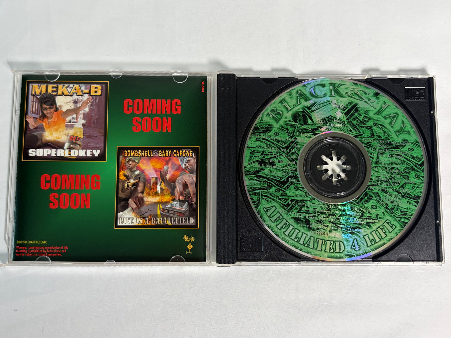 Black & Jay Affiliated 4 Life If Ya Scared Say Ya Scared CD 1998 Sharp Records OG Press Gangsta Rap