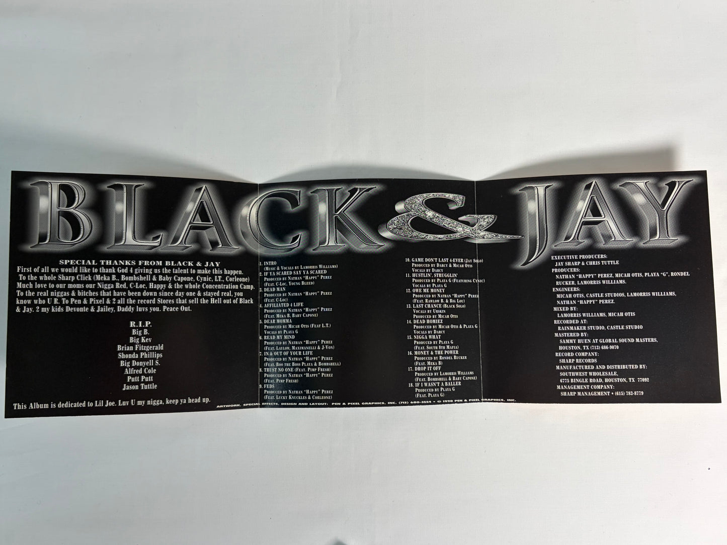 Black & Jay Affiliated 4 Life If Ya Scared Say Ya Scared CD 1998 Sharp Records OG Press Gangsta Rap