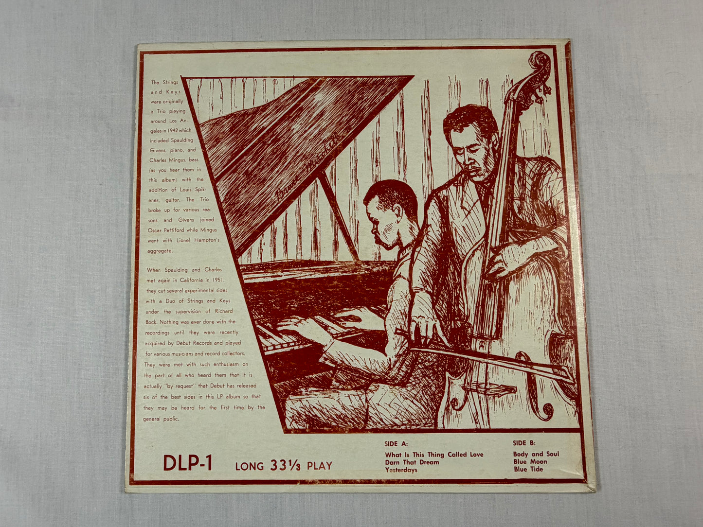 Charles Mingus Strings And Keys 1953 US Debut 10 Inch LP Vinyl DLP-1 Debut Records Jazz