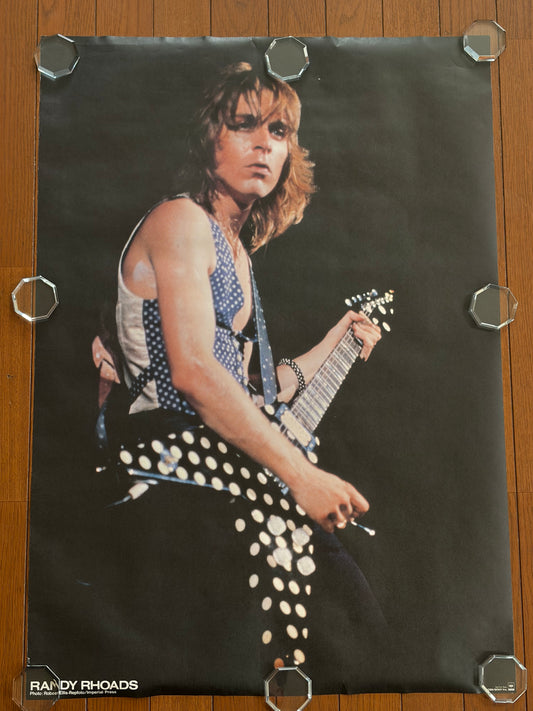 Randy Rhoads CBS SONY Promo Poster Japan A1 Ozzy Osbourne 1980s Not For Sale Vintage Memorabilia