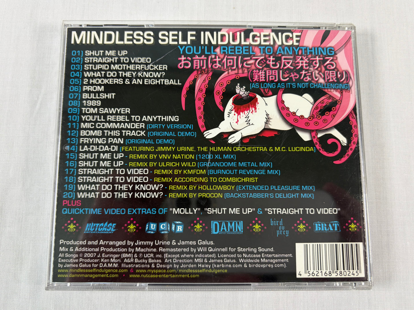 Mindless Self Indulgence You'll Rebel To Anything Japan CD w/ OBI 2007 Bonus Track Enhanced