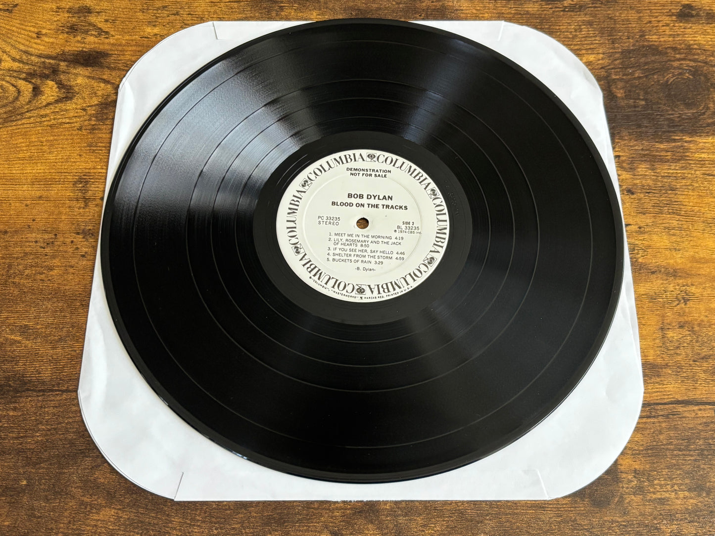 Bob Dylan Blood on the Tracks White Label Promo Timing Strip US 1974 LP Vinyl