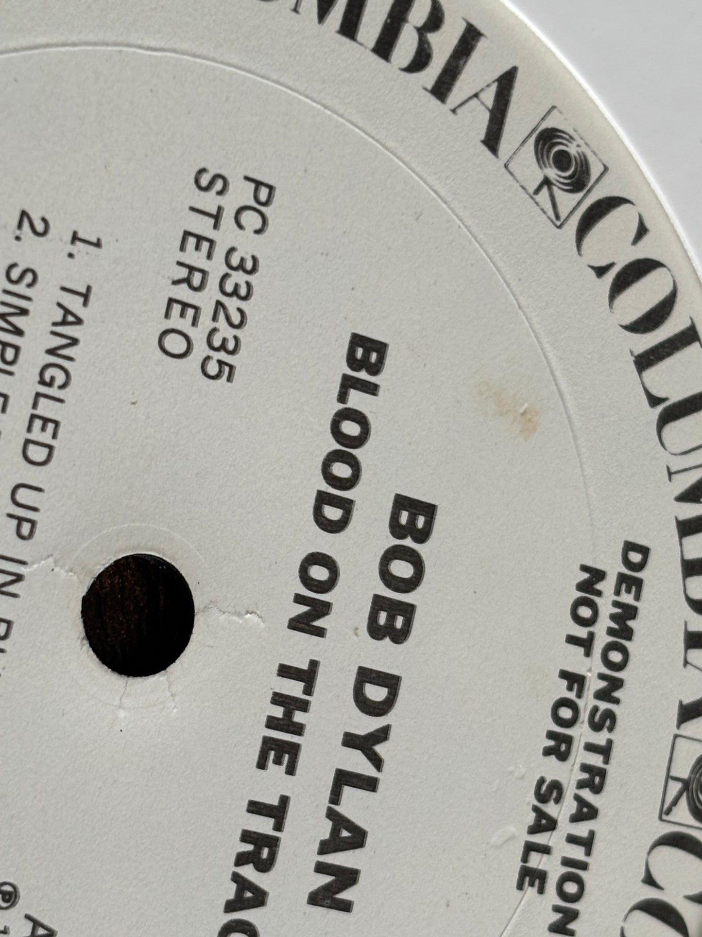 Bob Dylan Blood on the Tracks White Label Promo Timing Strip US 1974 LP Vinyl