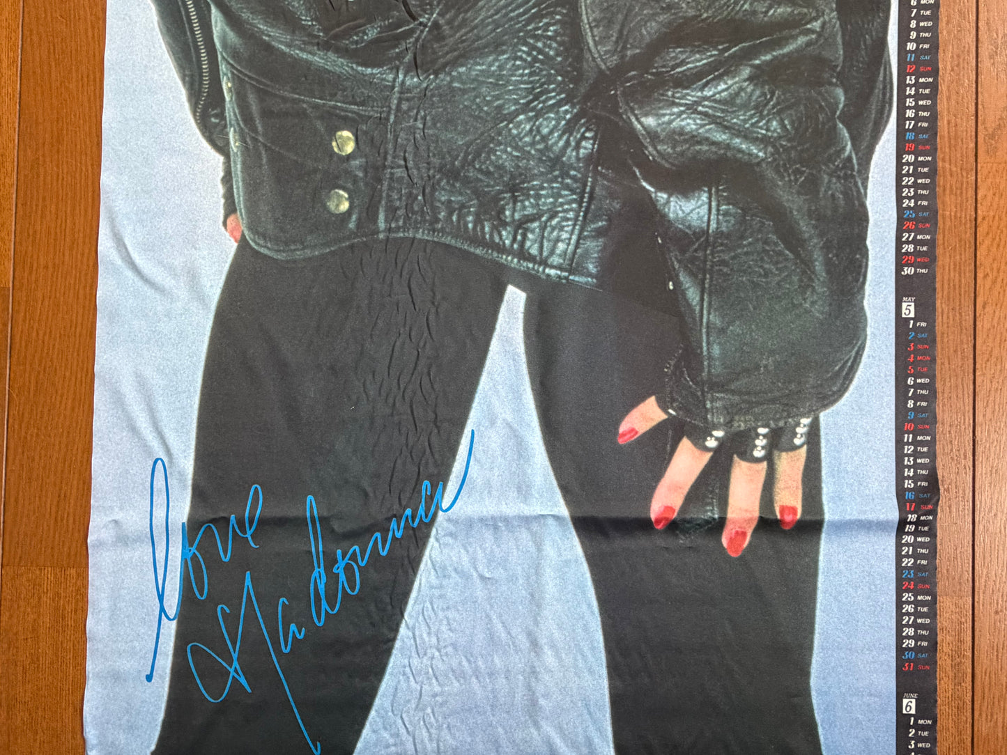 Madonna 1987 Mitsubishi Hi-Fi VIDEO Cloth Calendar Tapestry Promo Vintage Memorabilia