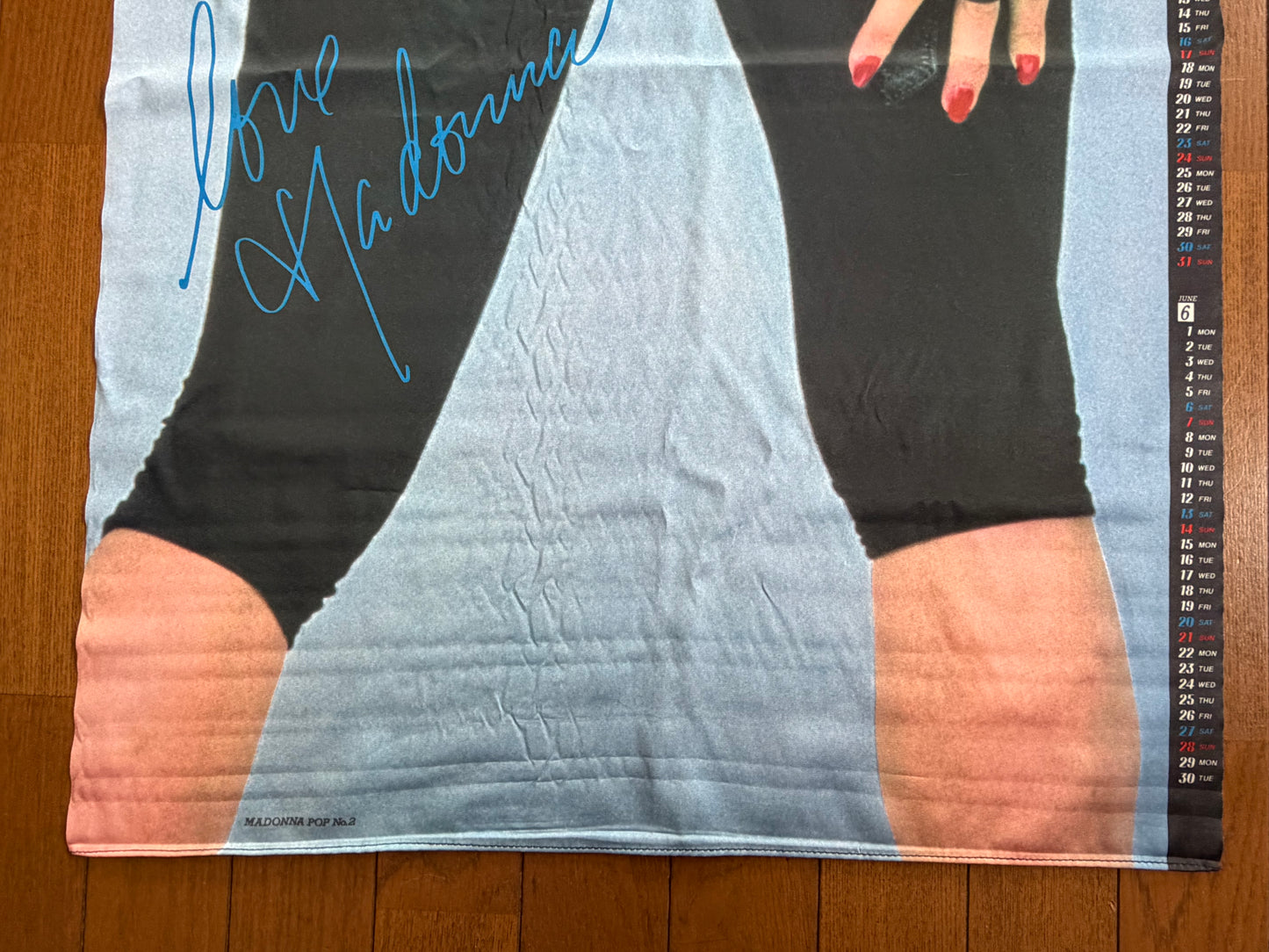 Madonna 1987 Mitsubishi Hi-Fi VIDEO Cloth Calendar Tapestry Promo Vintage Memorabilia