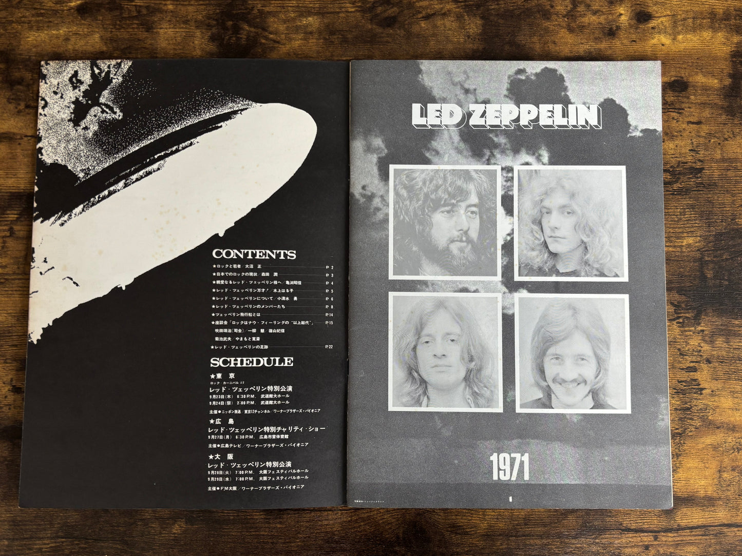 Led Zeppelin Japan Tour Program Book 1971 Kyodo Rock Carnival Vintage Booklet Concert Pamphlet