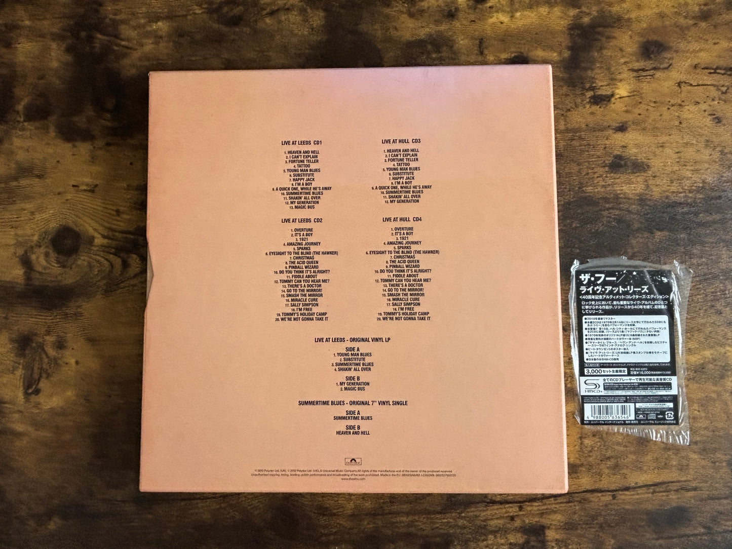 THE WHO Live At Leeds 40th Anniversary Ultimate Collector's Edition 4CD+LP+7”EP Box Set Limited Edition